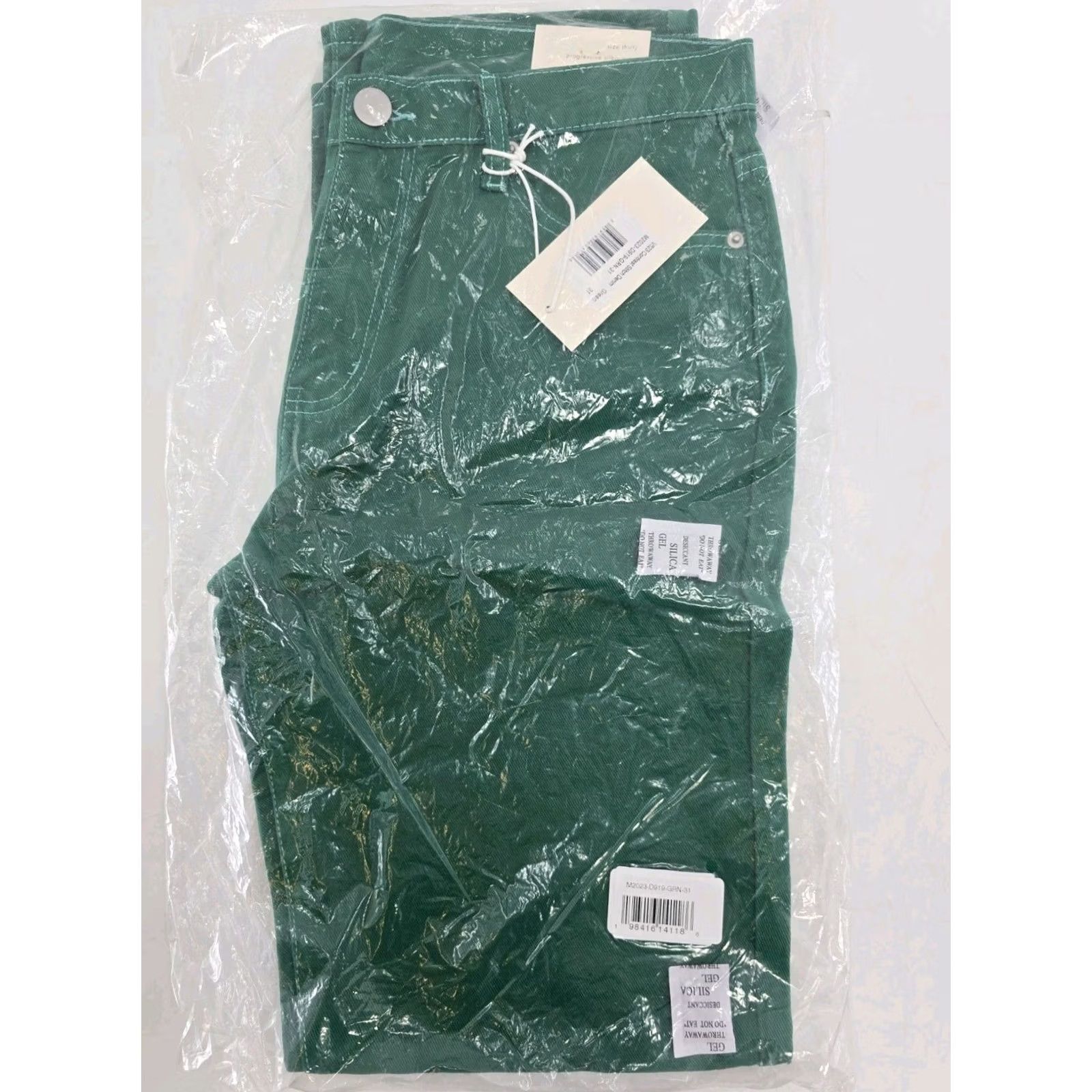 MNML mnml Jeans - Denim - Green - V523 Contrast Stitch - Size 31 - 100% Cotton - Button Zip - Streetwear - Men Size US 31 - 2 Thumbnail