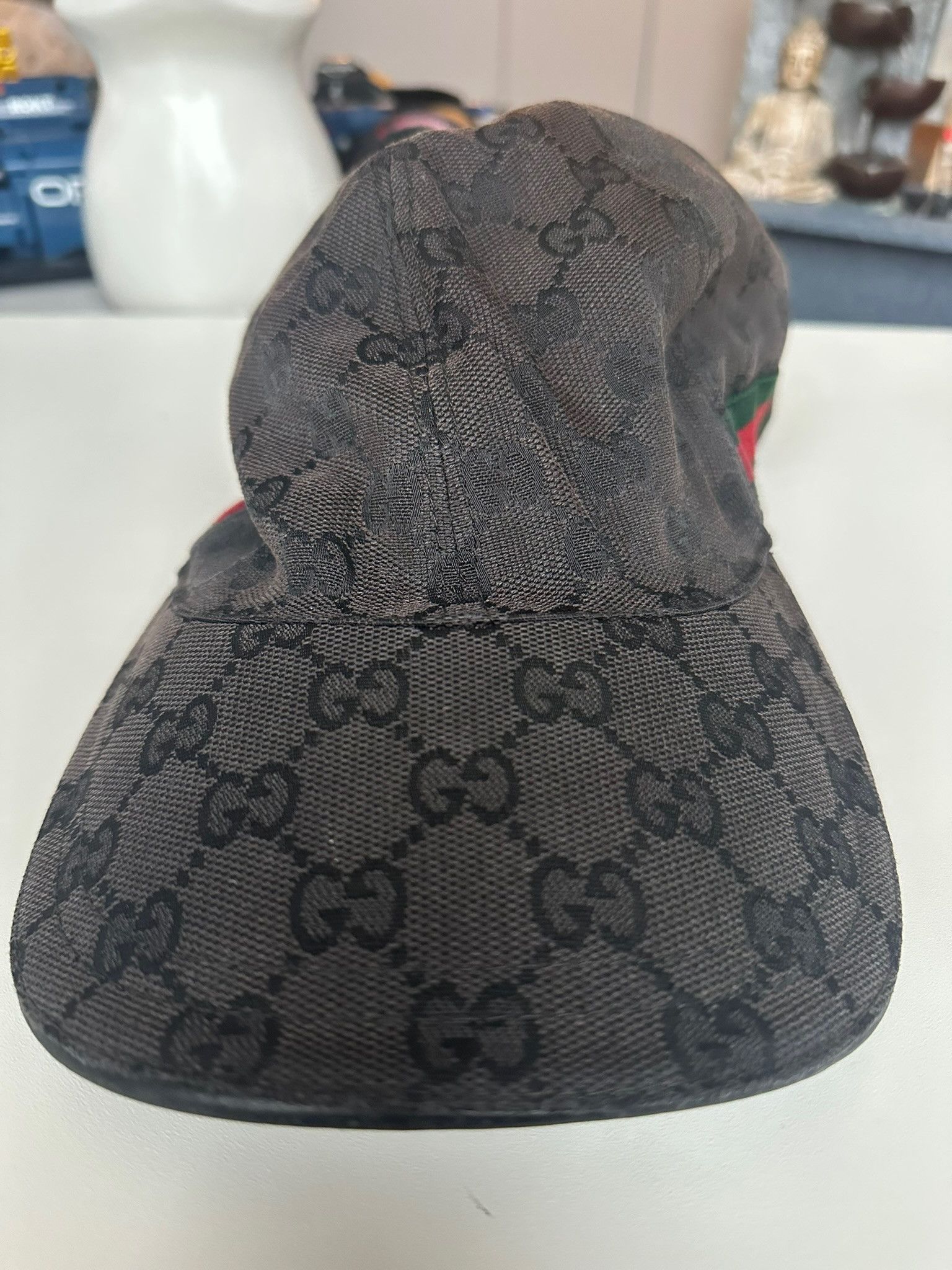 Gucci Authentic Gucci Hat Canvas GG Monogram Black Web Size ONE SIZE - 2 Thumbnail