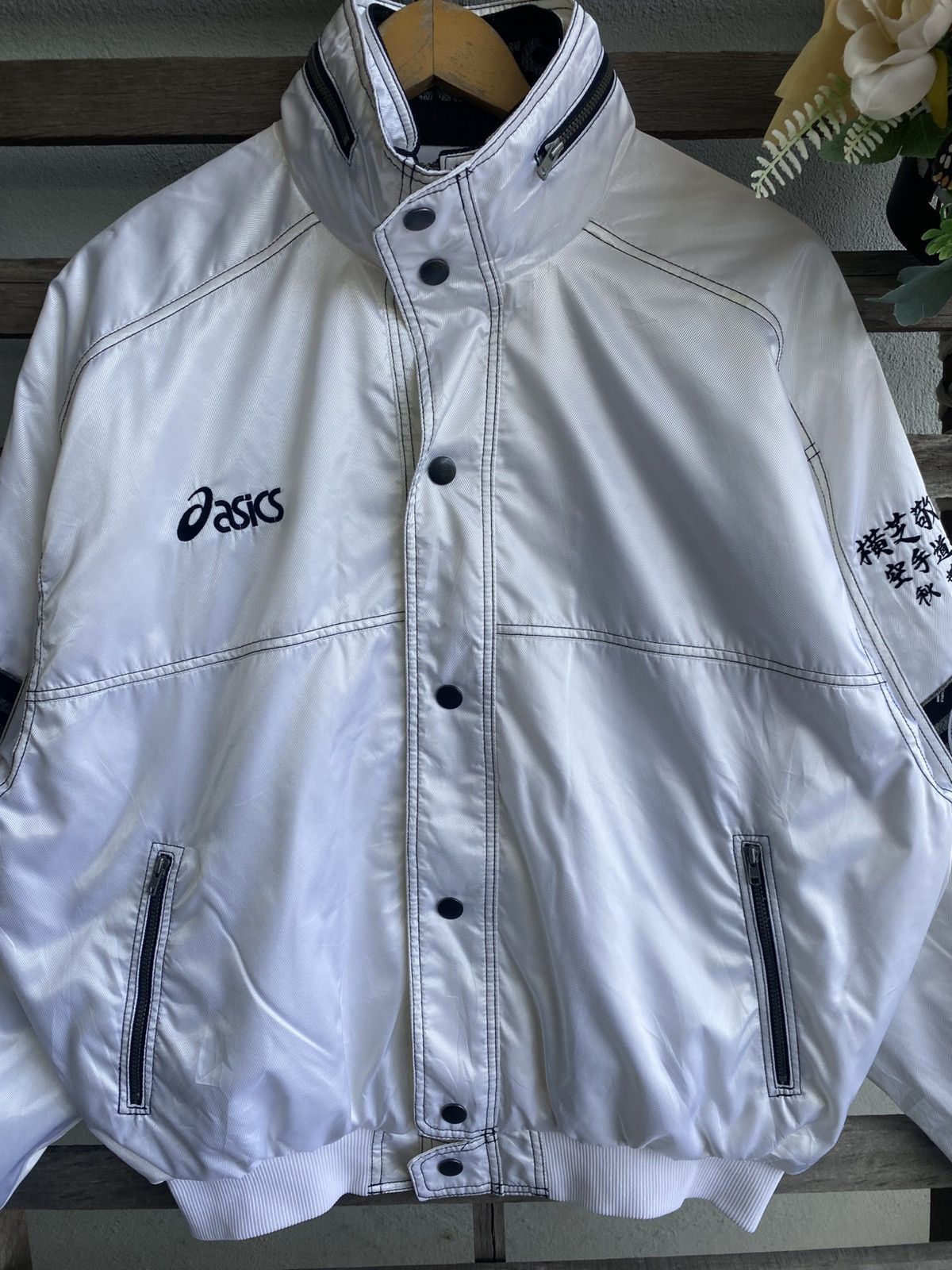 Asics Vintage 90s Asics Bombers Jacket Size US L / EU 52-54 / 3 - 3 Thumbnail