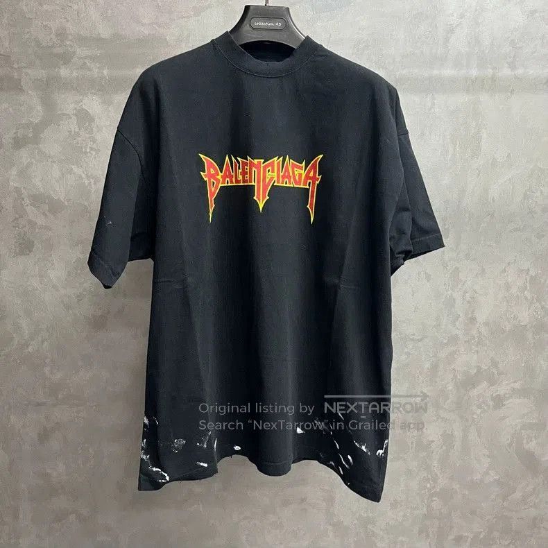 Balenciaga Balenciaga Black Lightning Logo Short Sleeve T-shirt. Size US M / EU 48-50 / 2 - 1 Thumbnail