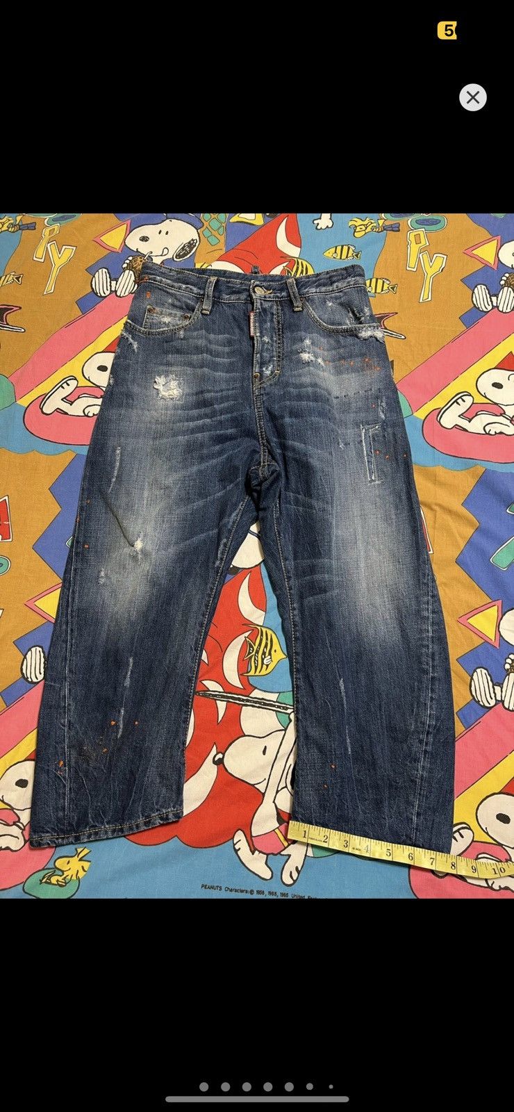 image of Dsquared2 x Vintage Dsquared Technical Cropped Denim 27-29 in Blue, Men's