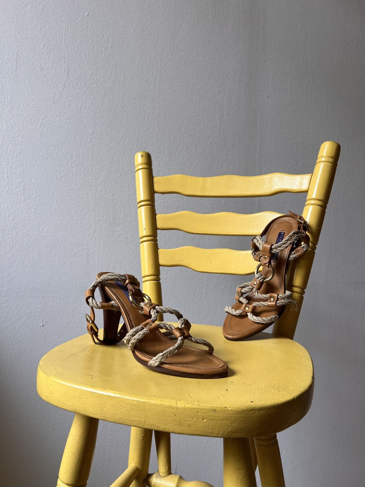 Ralph Lauren Purple Label Ralph Lauren Purple Label Heels Leather Rope Sandals Size US 8 / IT 38 - 10 Thumbnail