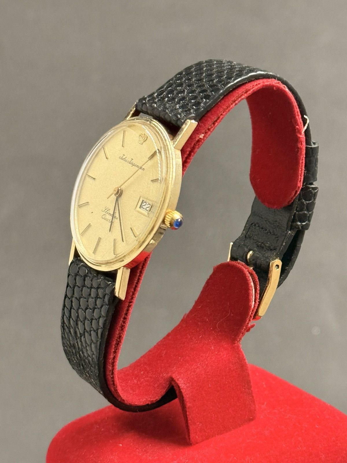 Vintage JULES JURGENSEN Slimline Swiss Quartz Watch 14KT. Size ONE SIZE - 8 Thumbnail