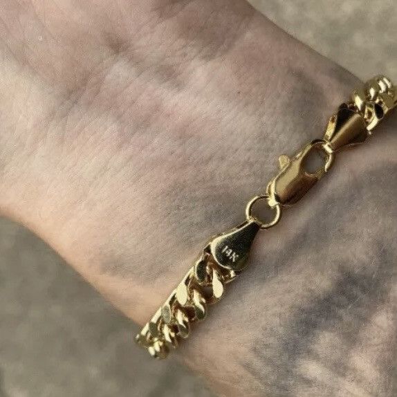 Jewelry Gold Bracelet Cuban Curb 8in 8mm Size ONE SIZE - 2 Thumbnail