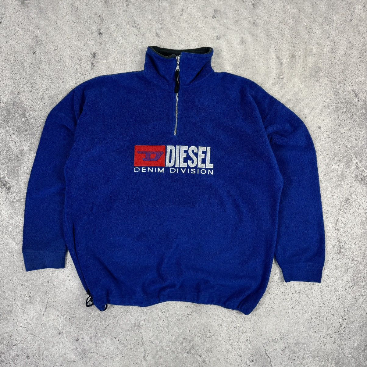 Diesel × Vintage Vintage Diesel Y2K Big Logo 1/4 Zip Fleece Size US XL / EU 56 / 4 - 4 Thumbnail