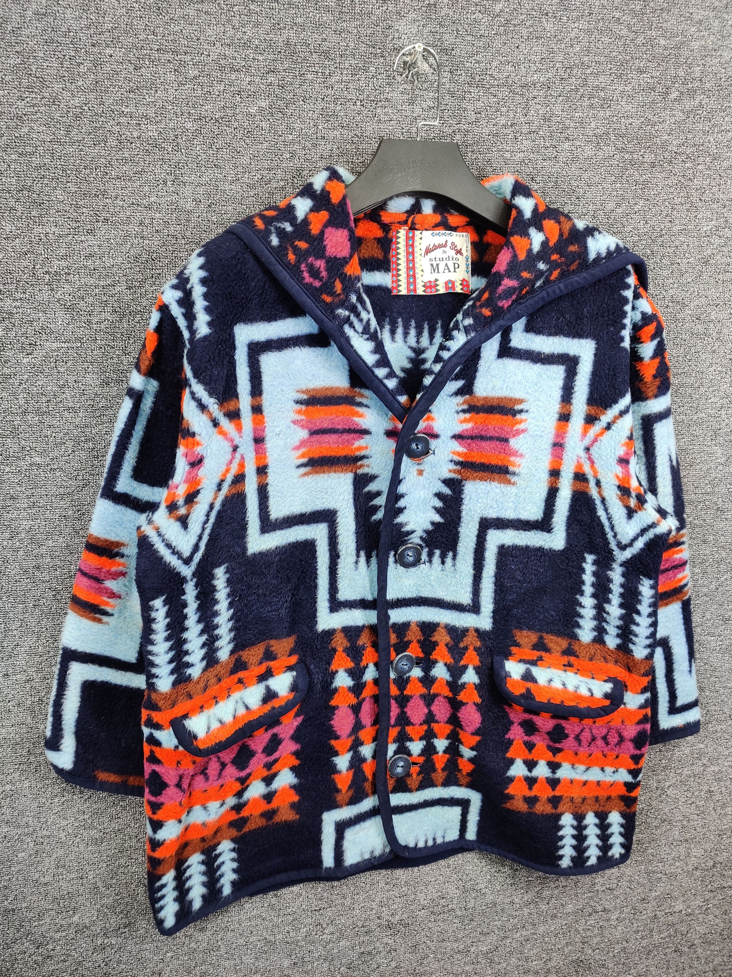 Japanese Brand Vintage 90s Native Studio Map Oversize Hoodie Jacket Size US M / EU 48-50 / 2 - 4 Thumbnail