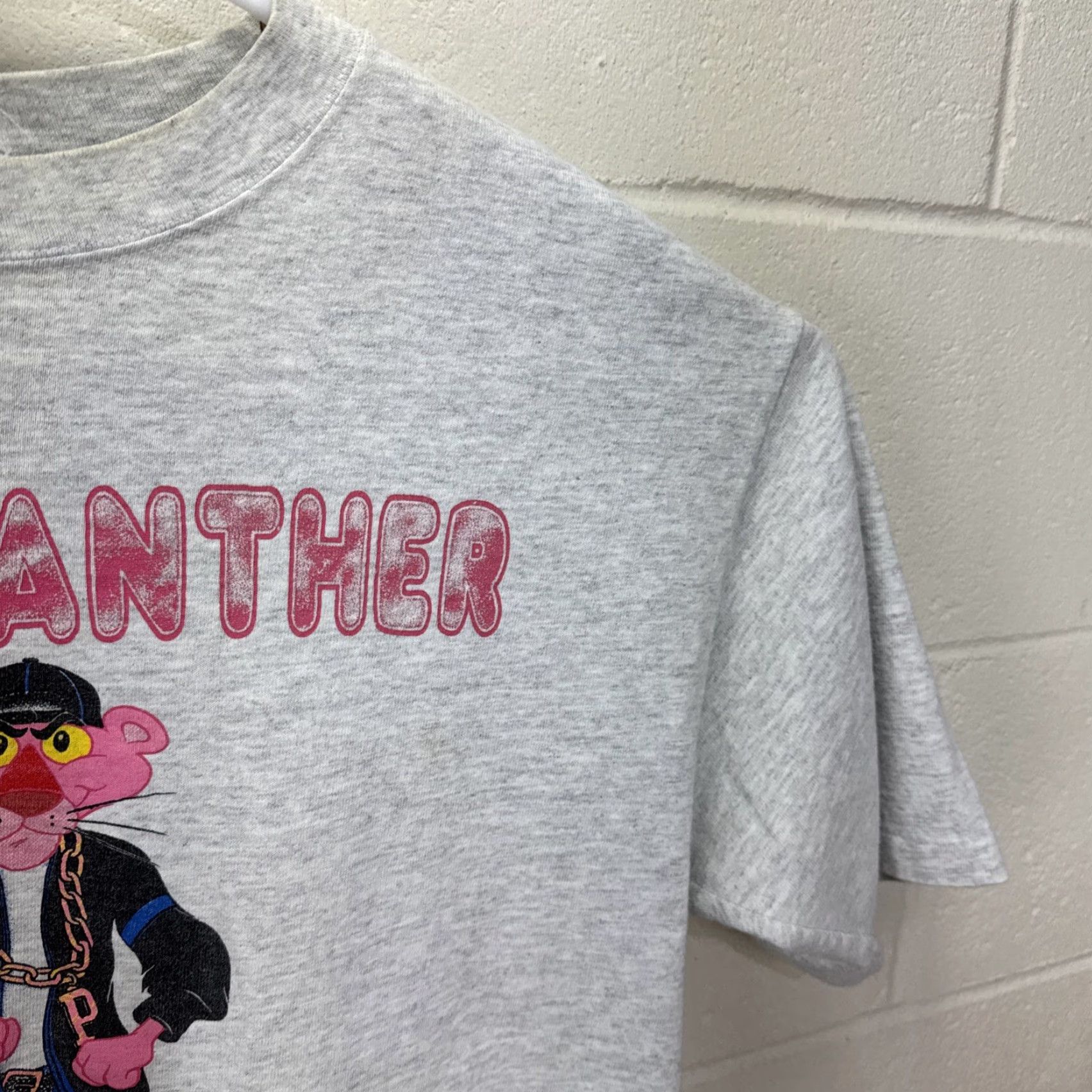 Pinko Vintage Pink Panther T-Shirt Men Large Gray 90s Cartoon Graphic Print Punk Style Size US L / EU 52-54 / 3 - 6 Thumbnail