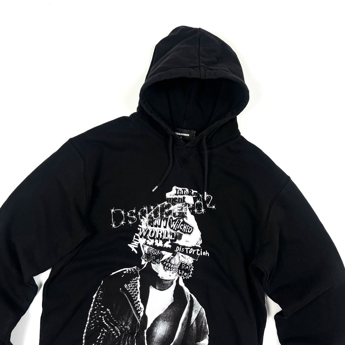Dsquared2 Auth DSQUARED2 Punk Print Black Cotton Hoodie Men’s Size M/L Size US L / EU 52-54 / 3 - 2 Thumbnail