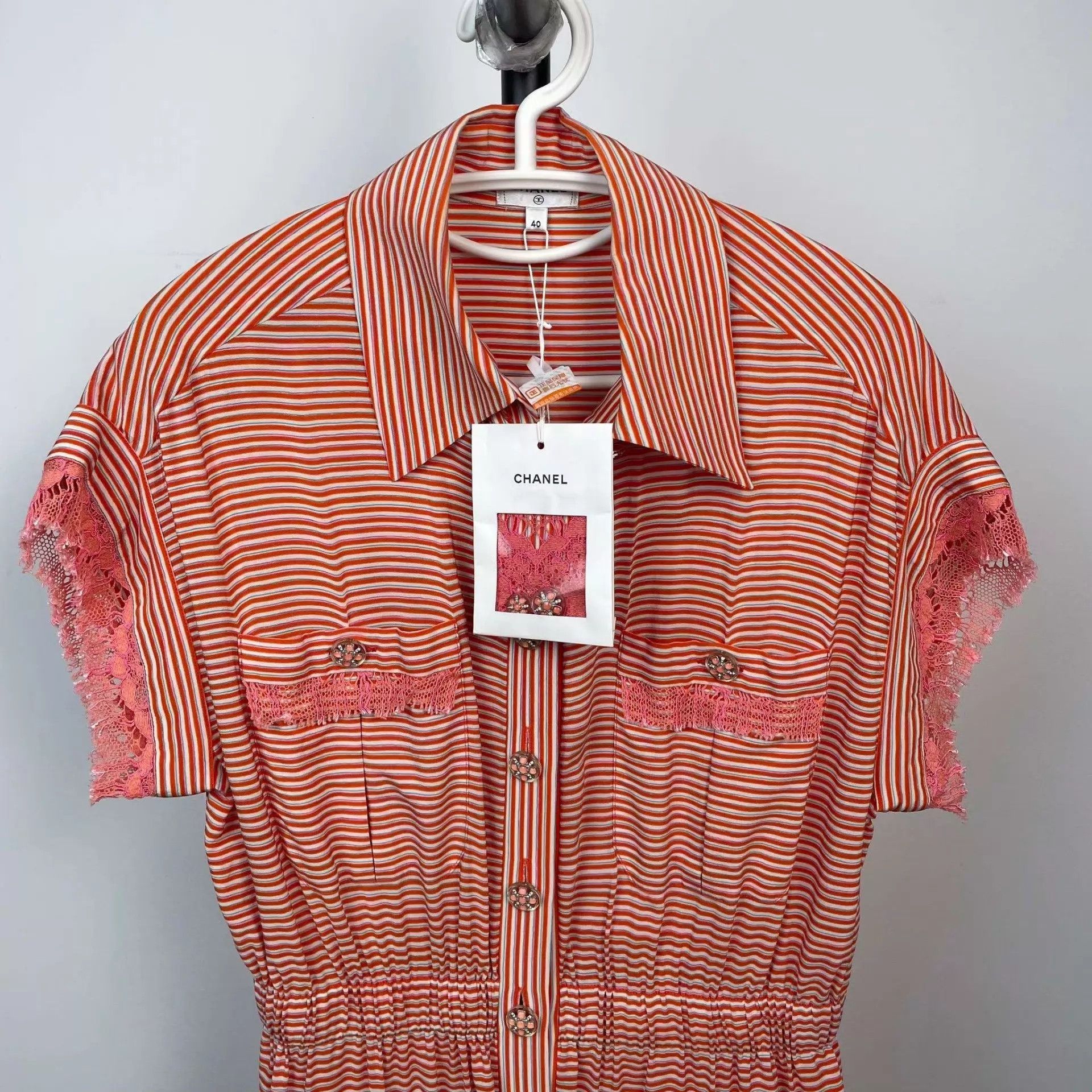 Chanel Chanel Silk 19s Red & White Colorblock Dress 40 Size M / US 6-8 / IT 42-44 - 4 Thumbnail