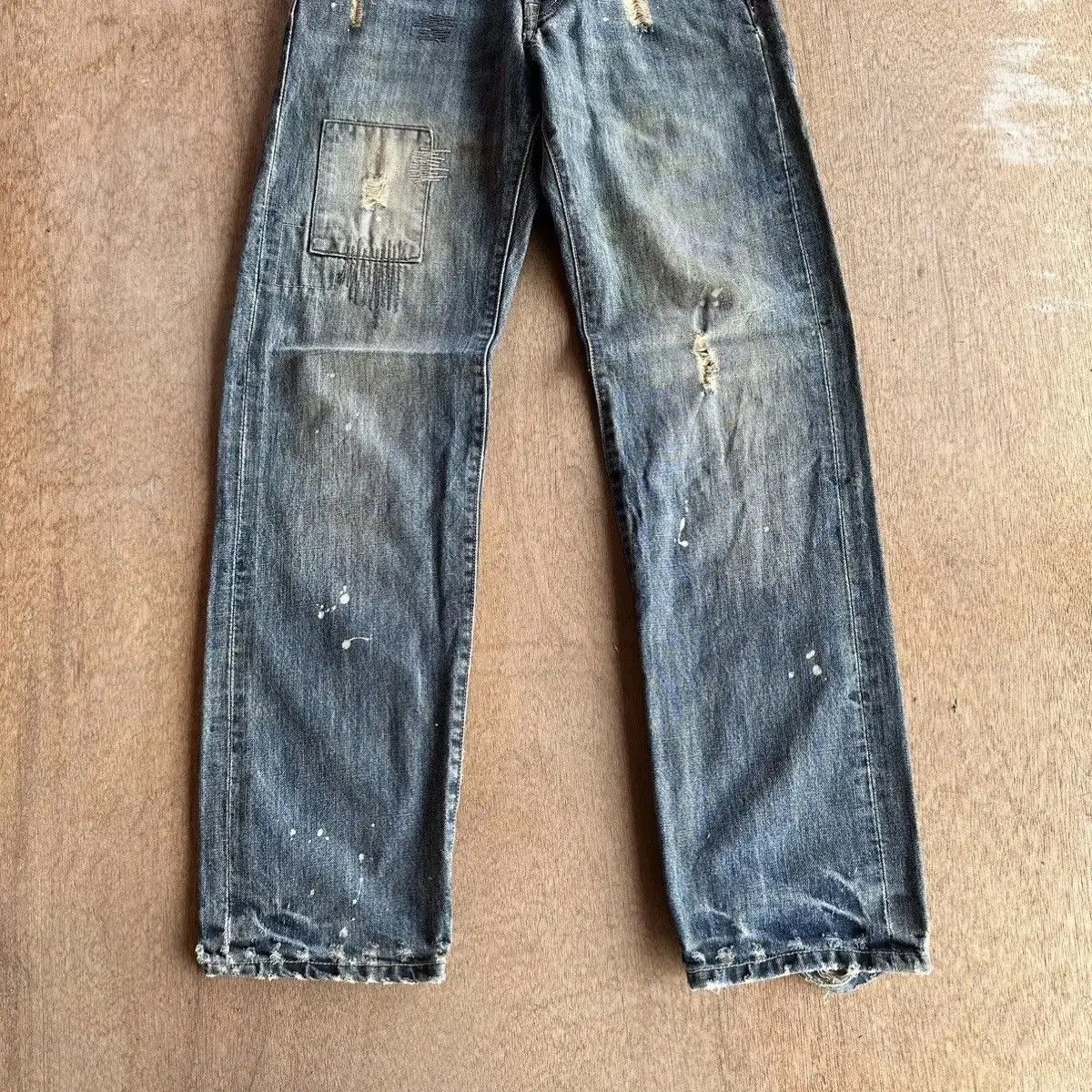 Japanese Brand SUPER SICKS 🔥FLASH REPORT Japan Jean Patchwork Denim Pants Size US 31 - 8 Thumbnail