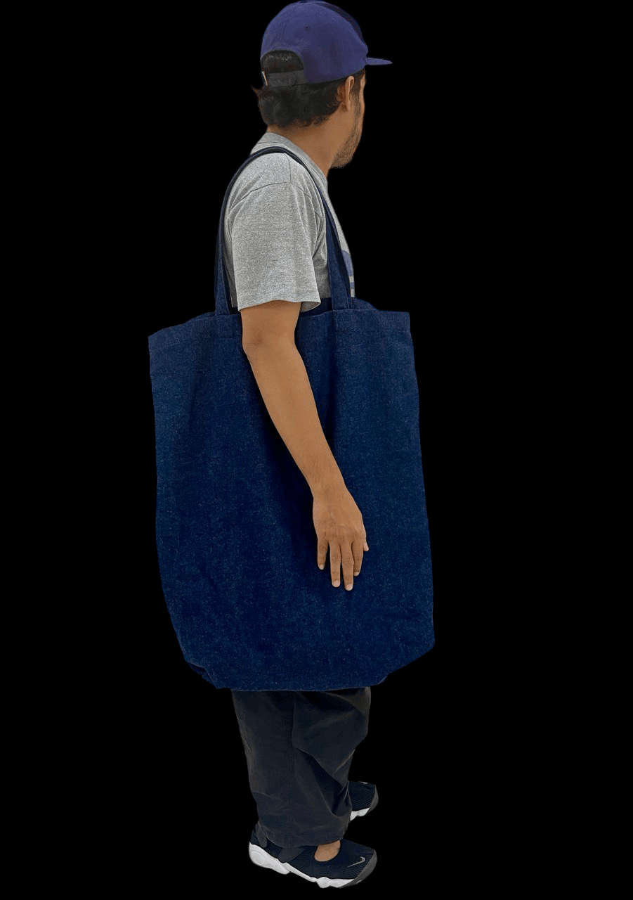 Blue Blue Japan TOTE BAG LARGE INDIGO DENIM SLEVEDGE Size ONE SIZE - 1 Thumbnail
