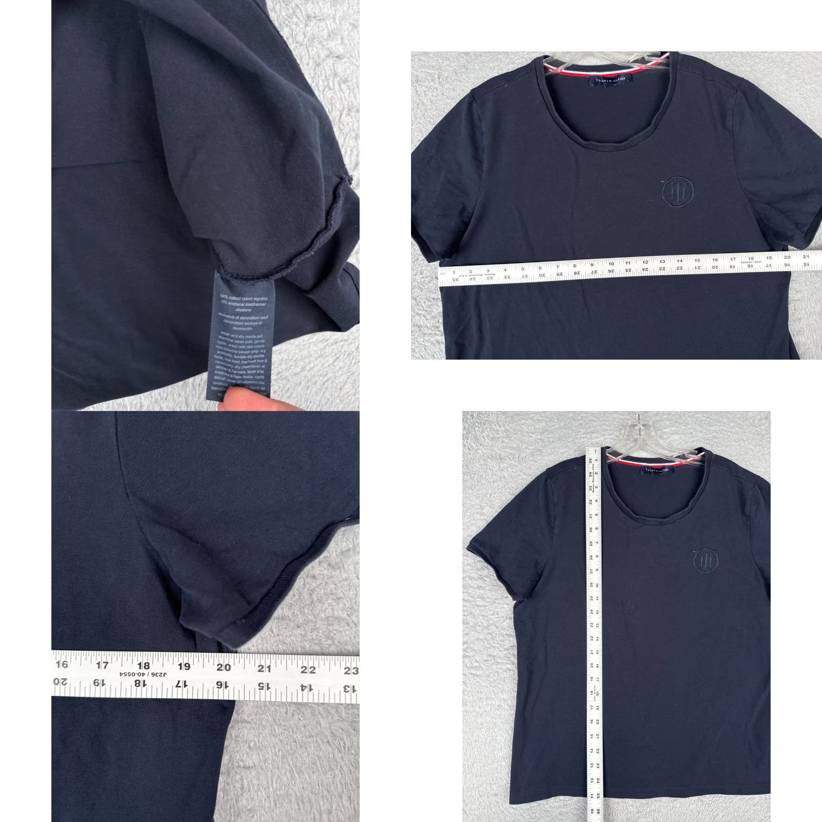 Tommy Hilfiger Tommy Hilfiger Shirt Women XL Blue Short Sleeve Crew 100% Cotton READ Size XL / US 12-14 / IT 48-50 - 8 Thumbnail