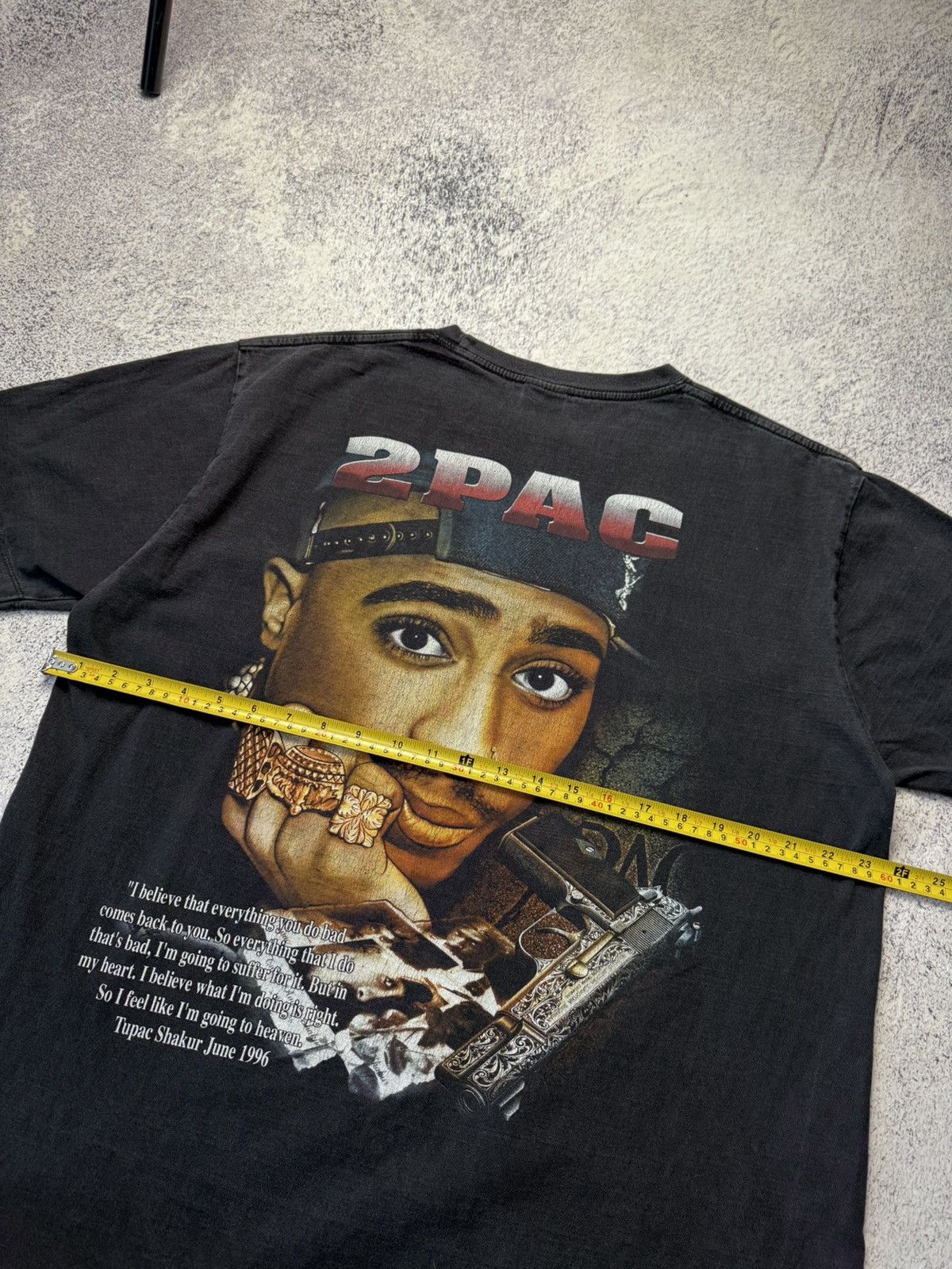 Vintage Vintage 2Pac Rap Tee Rock Tees 1996 Grail Very Rare Tee L Size US L / EU 52-54 / 3 - 22 Thumbnail