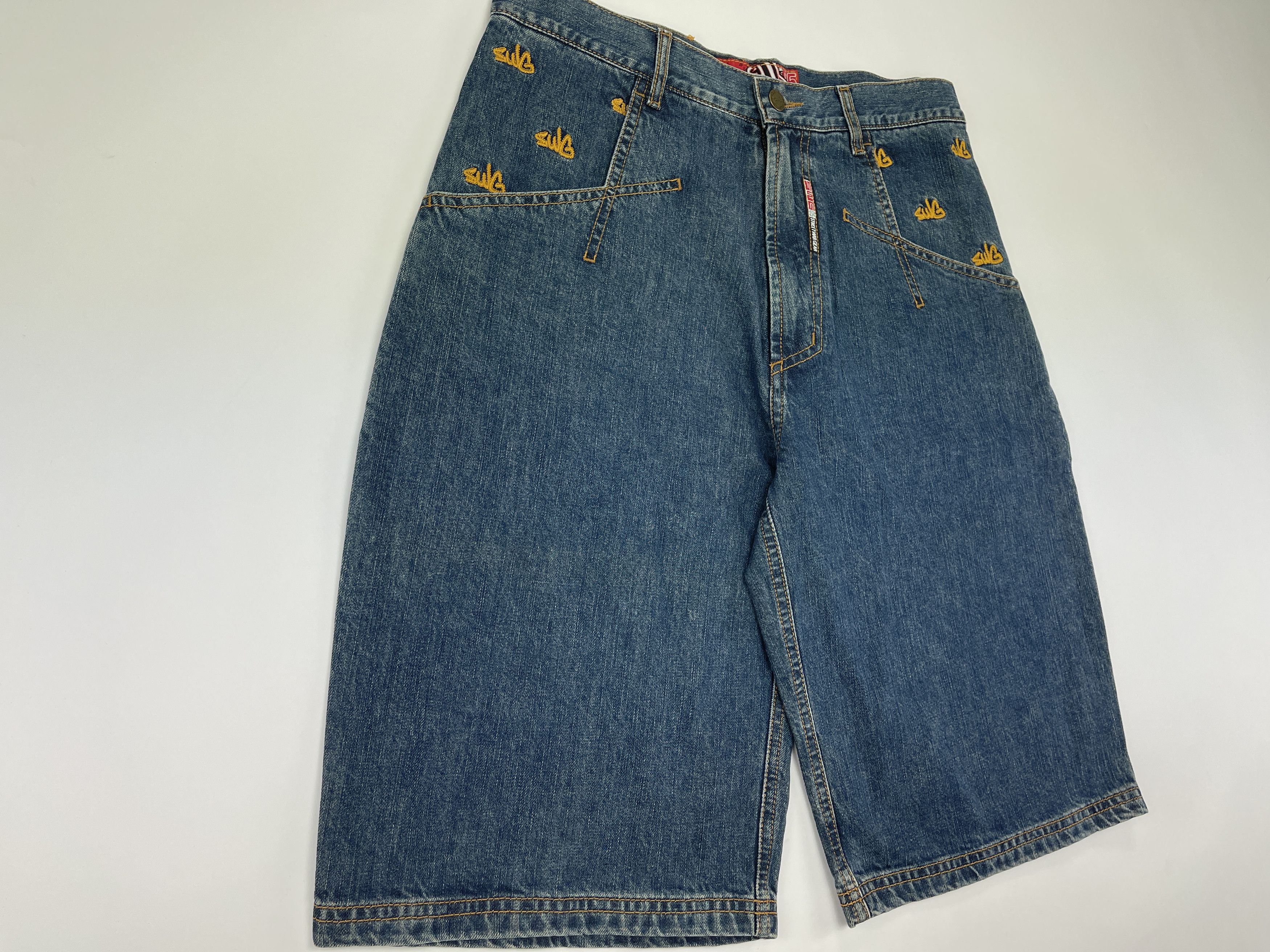 Vintage SWG Street War Gear jeans shorts vintage hip hop 90s size 32 Size US 32 / EU 48 - 8 Thumbnail