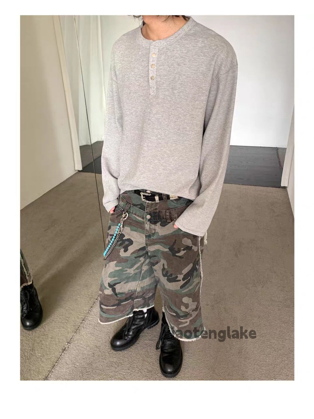 Vintage xtl Louisvuitton alyx style loose baggy flared camo shorts Size US 30 / EU 46 - 4 Thumbnail
