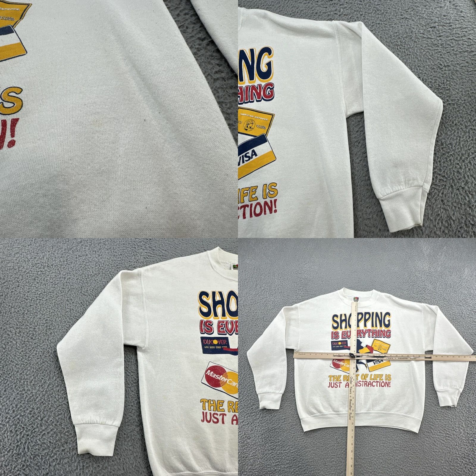 Fruit Of The Loom VINTAGE Fruit of the Loom Sweatshirt Crewneck XL Yellow Logo Graphic Print Money USA 80s 90s Classic Pullover Men Size US XL / EU 56 / 4 - 8 Thumbnail