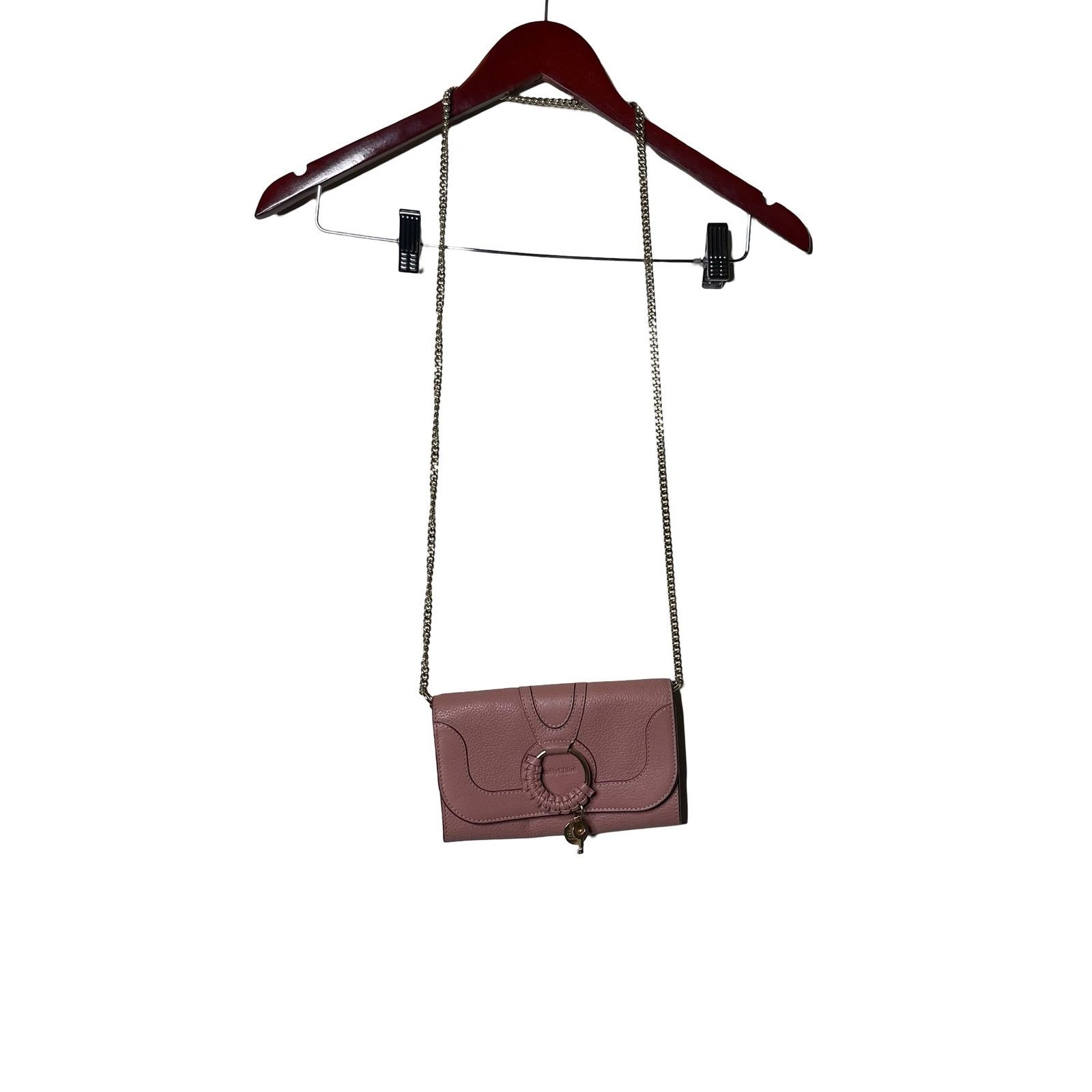 See by Chloe See by Chloé Hana leather chain long wallet in mate pink Size ONE SIZE - 2 Thumbnail