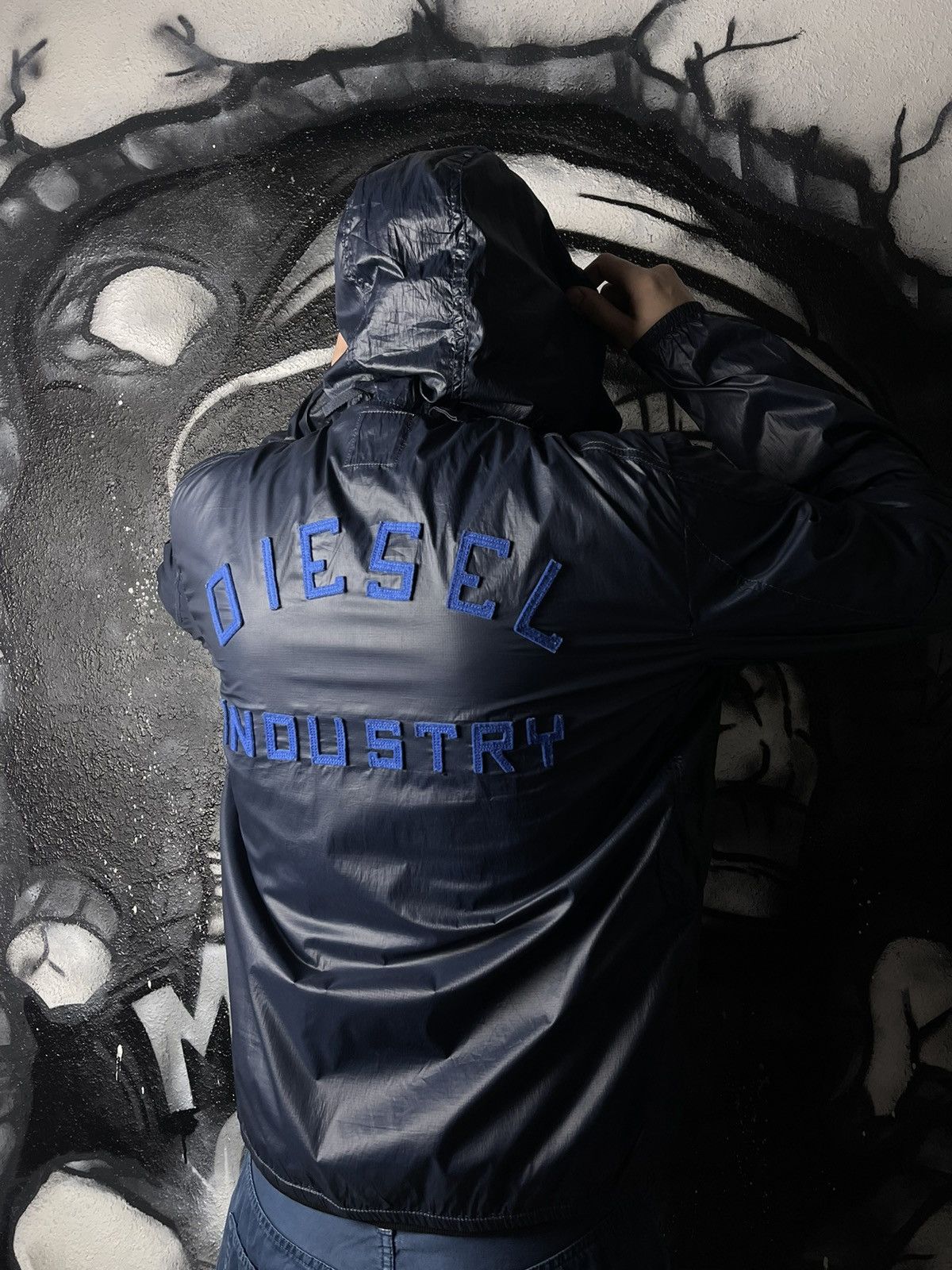 Diesel × Vintage Diesel Industry Lightweight Windbreaker Big Logo Jacket Size US L / EU 52-54 / 3 - 1 Thumbnail