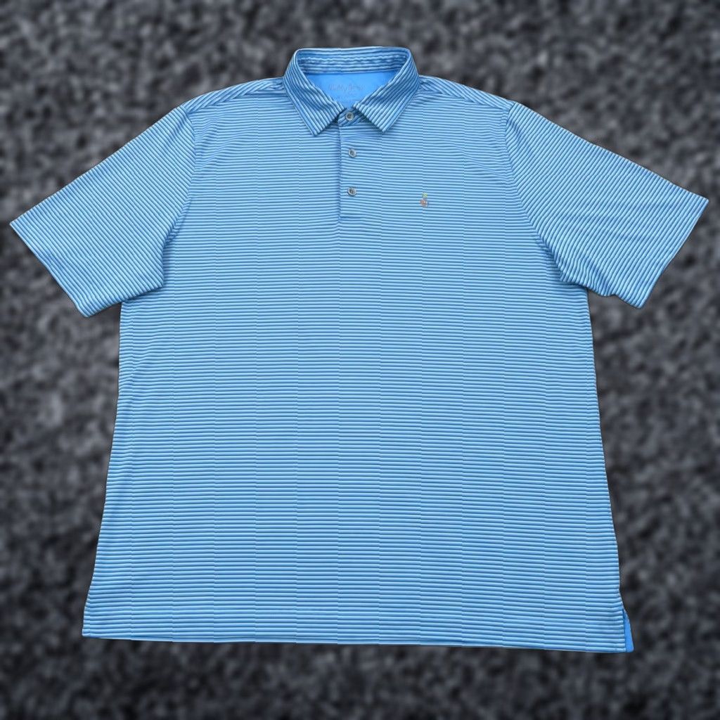 Vintage Bobby Jones Streamsong Polo Shirt Mens XL Blue White Stripe Golf Performance Size US XL / EU 56 / 4 - 1 Thumbnail