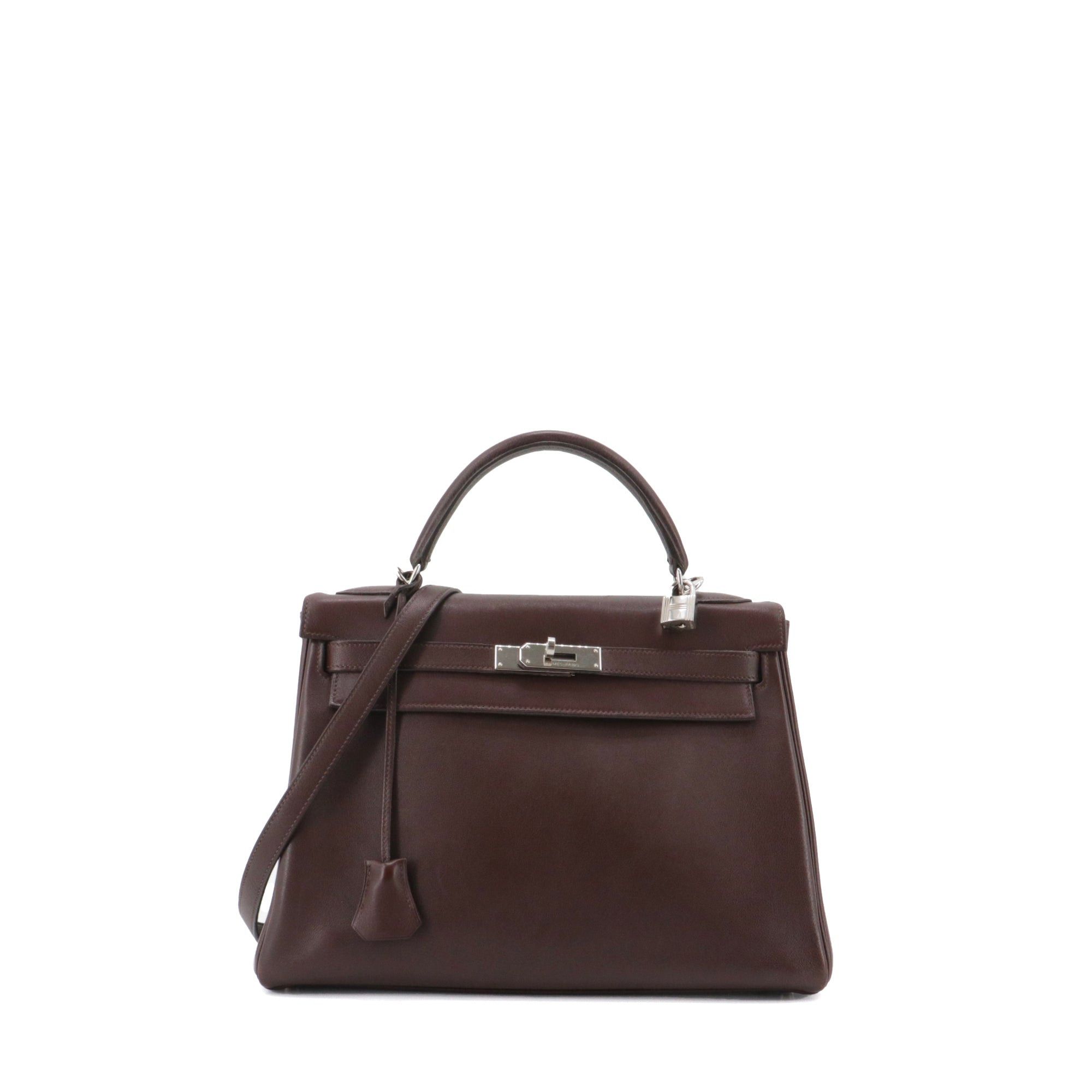 Hermes HERMÈS - Hermès Kelly 32 handbag in cocoa goatskin Size ONE SIZE - 1 Thumbnail