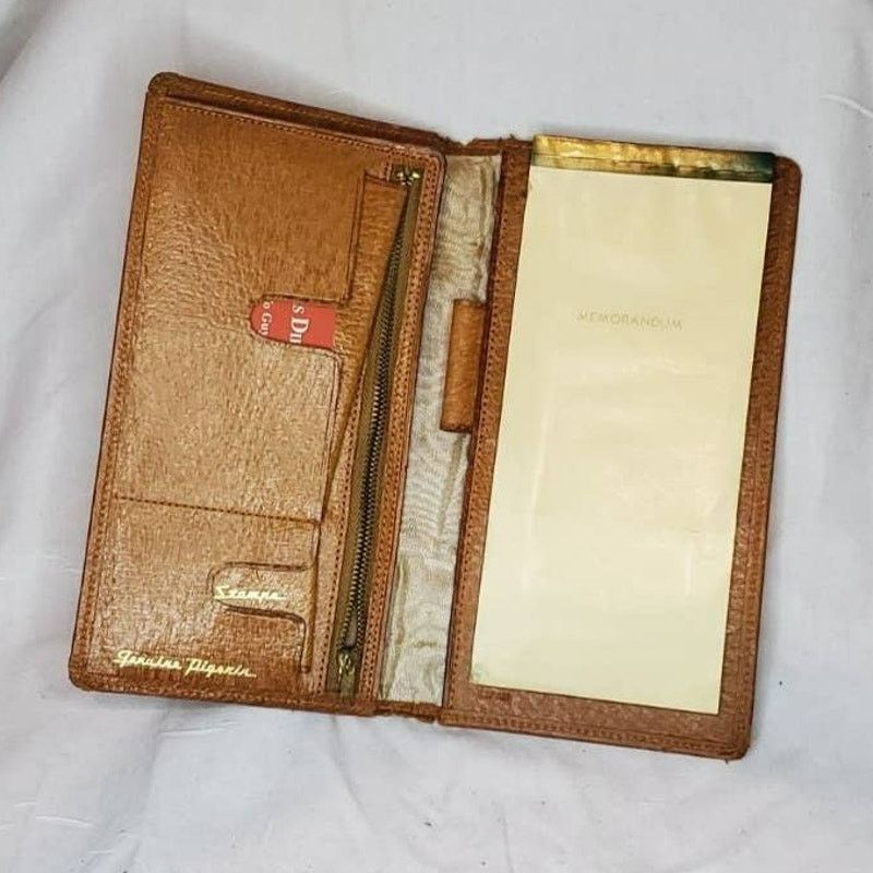 Other Brown Tall Bi-Fold Leather Wallet Coin Purse/Memorandum Slot Size ONE SIZE - 1 Thumbnail