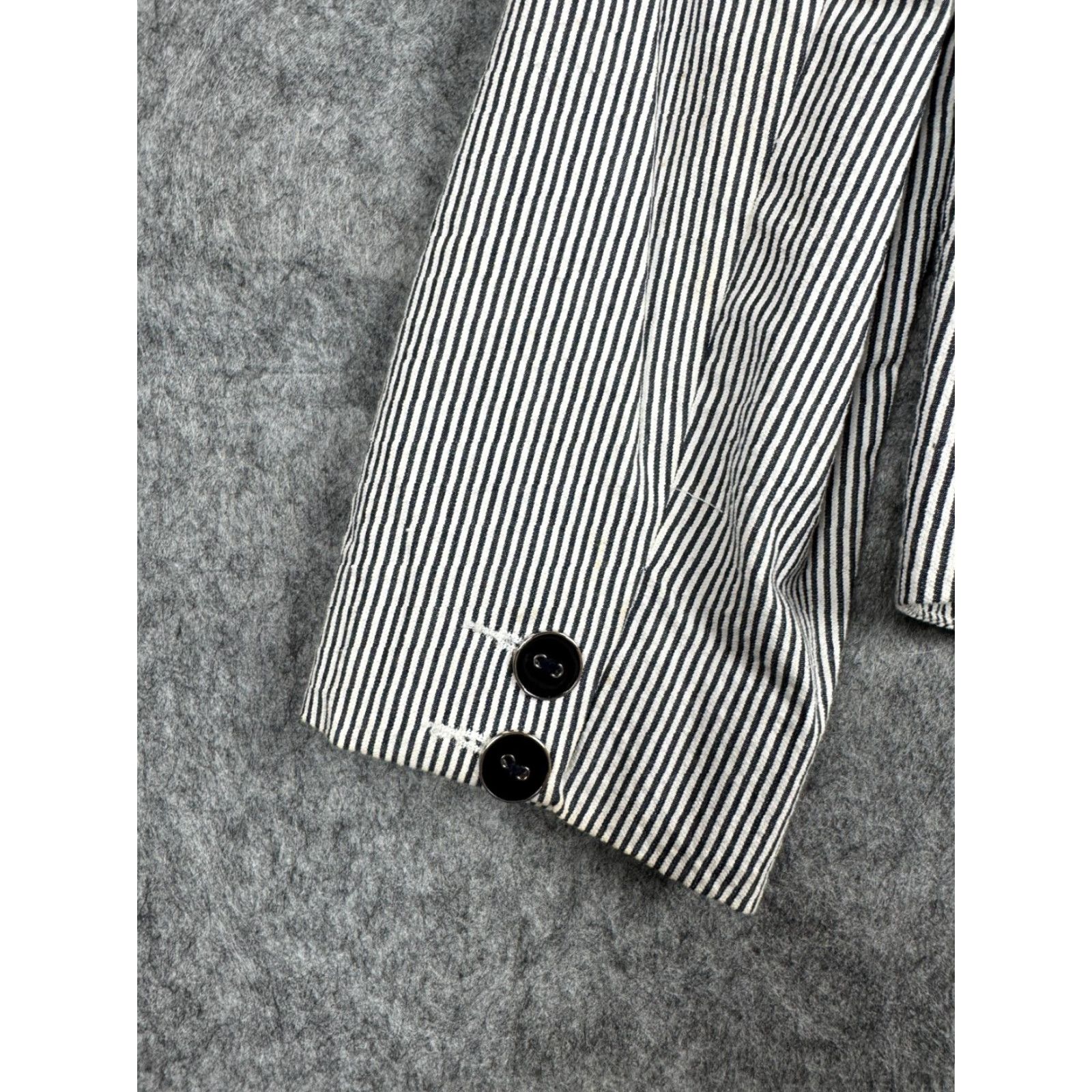 Sandro Sandro Blazer Jacket Women's Large Pinstripe 2-Button 100% Cotton Multicolor Short Sleeve Long Sleeve City Preppy Teacher Women Mens** Size L / US 10 / IT 46 - 5 Thumbnail
