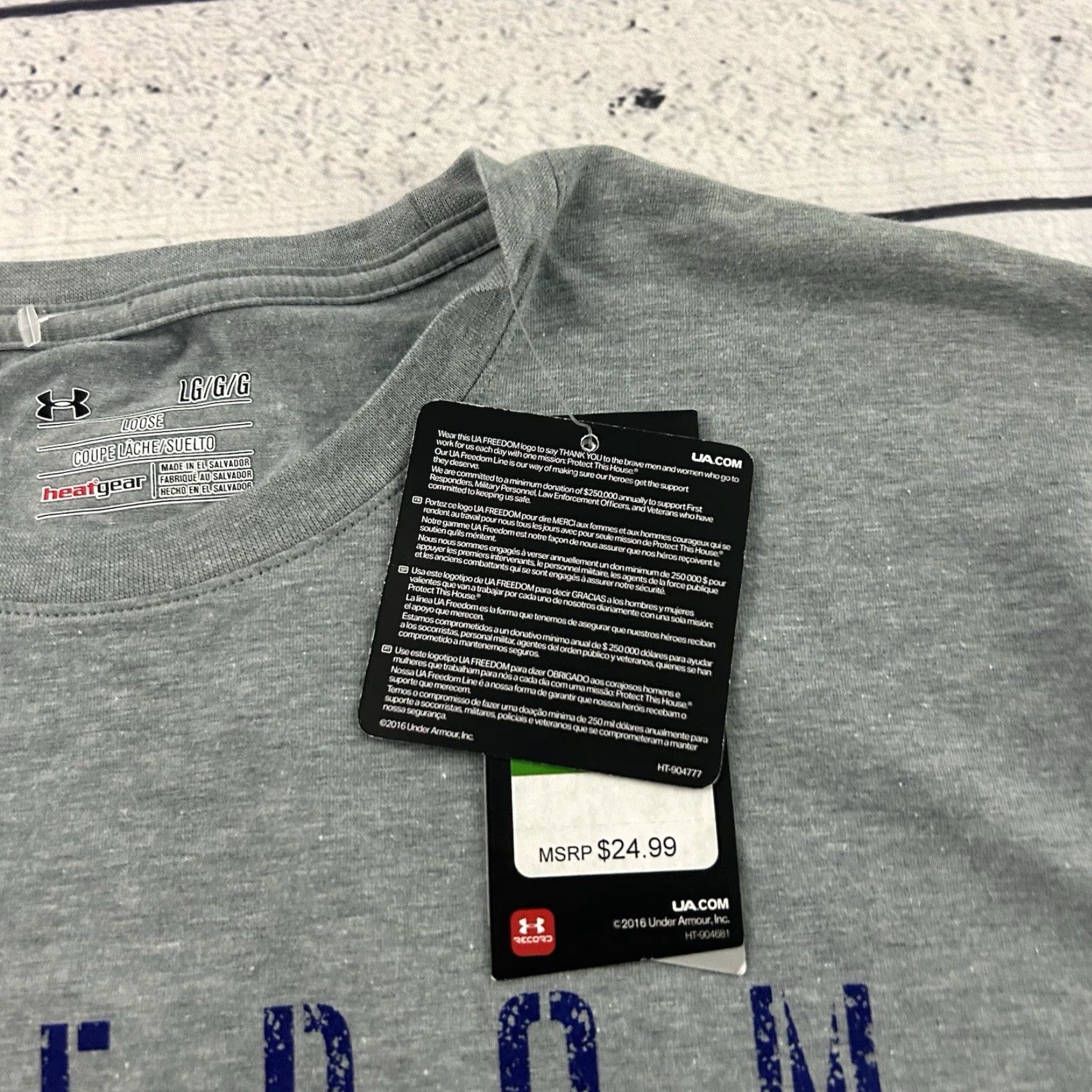 Under Armour NEW Under Armour HeatGear Freedom USA Short Sleeve T Shirt Mens Large Gray Size US L / EU 52-54 / 3 - 4 Thumbnail