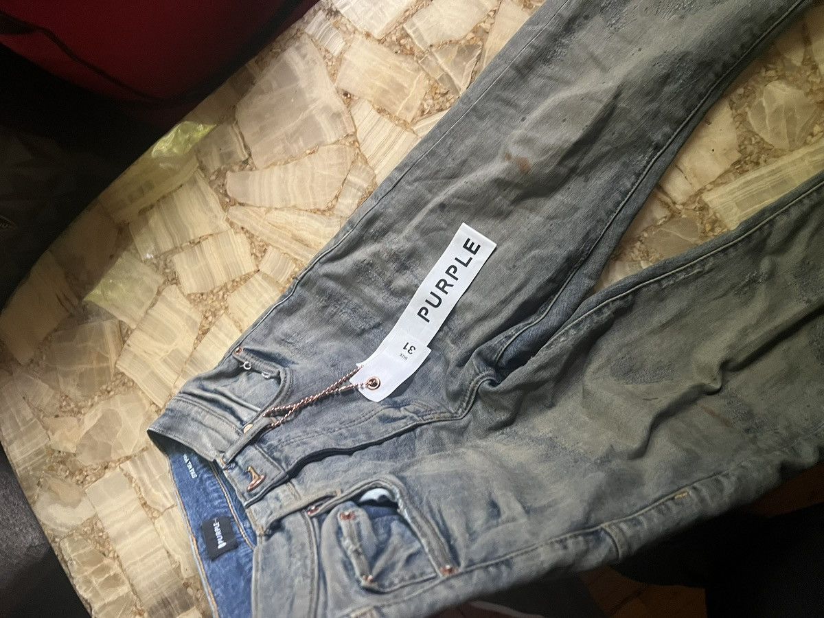 Purple Brand PURPLE BRAND Jeans (P001 Indigo Oil Repair) Size US 31 - 1 Thumbnail