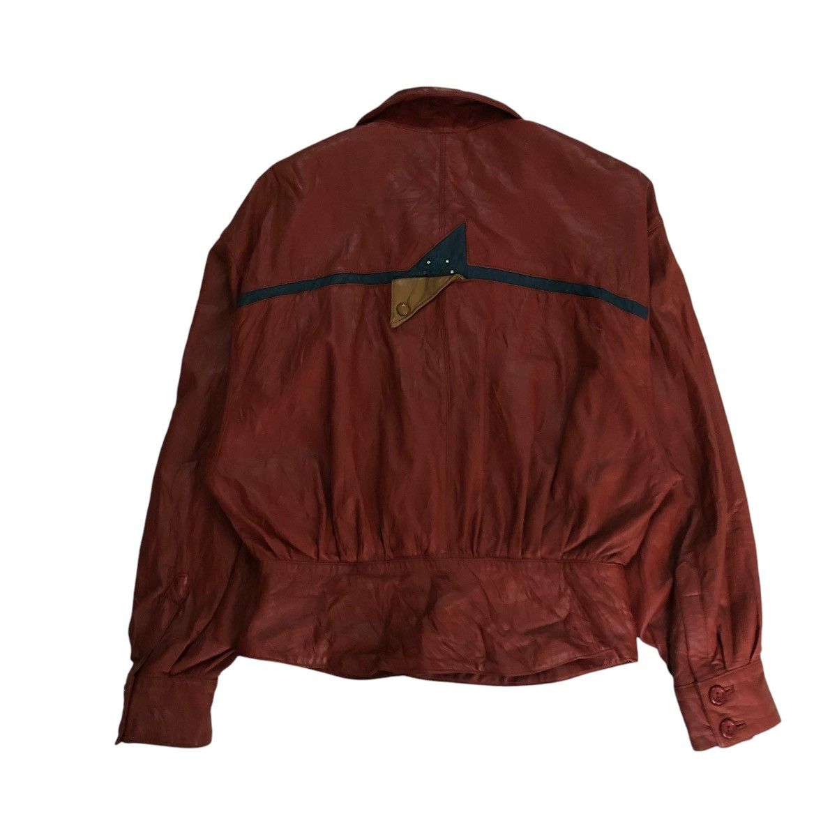 Japanese Brand 🔥VINTAGE BIKER LEATHER JACKET LA HATHOR ISSEY MIYAKE Size US M / EU 48-50 / 2 - 2 Thumbnail