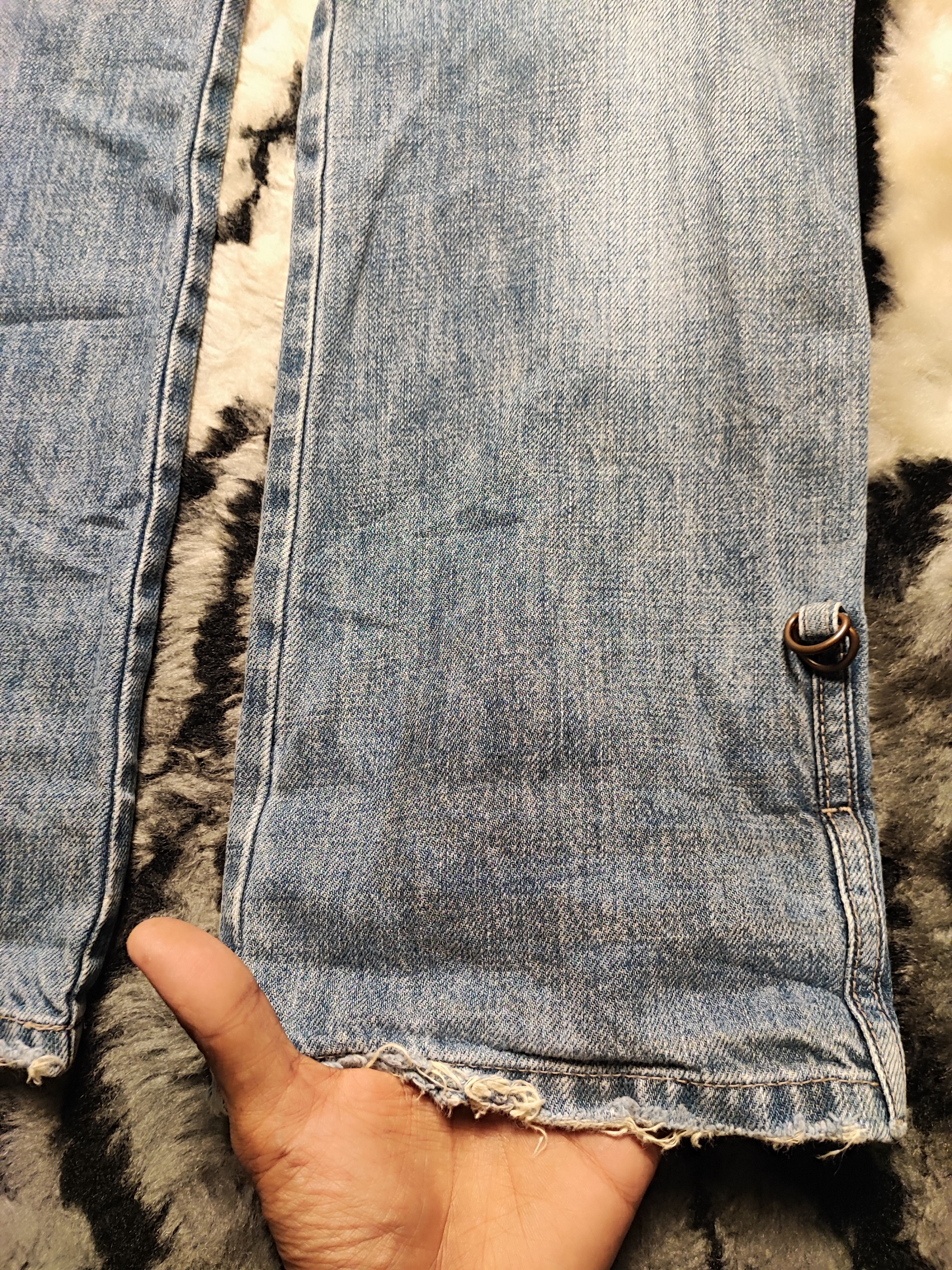 Marithe + Francois Girbaud MFG Panelled Denim Distressed Wash Techwear Aesthetic W29x31 Size US 29 - 20 Thumbnail