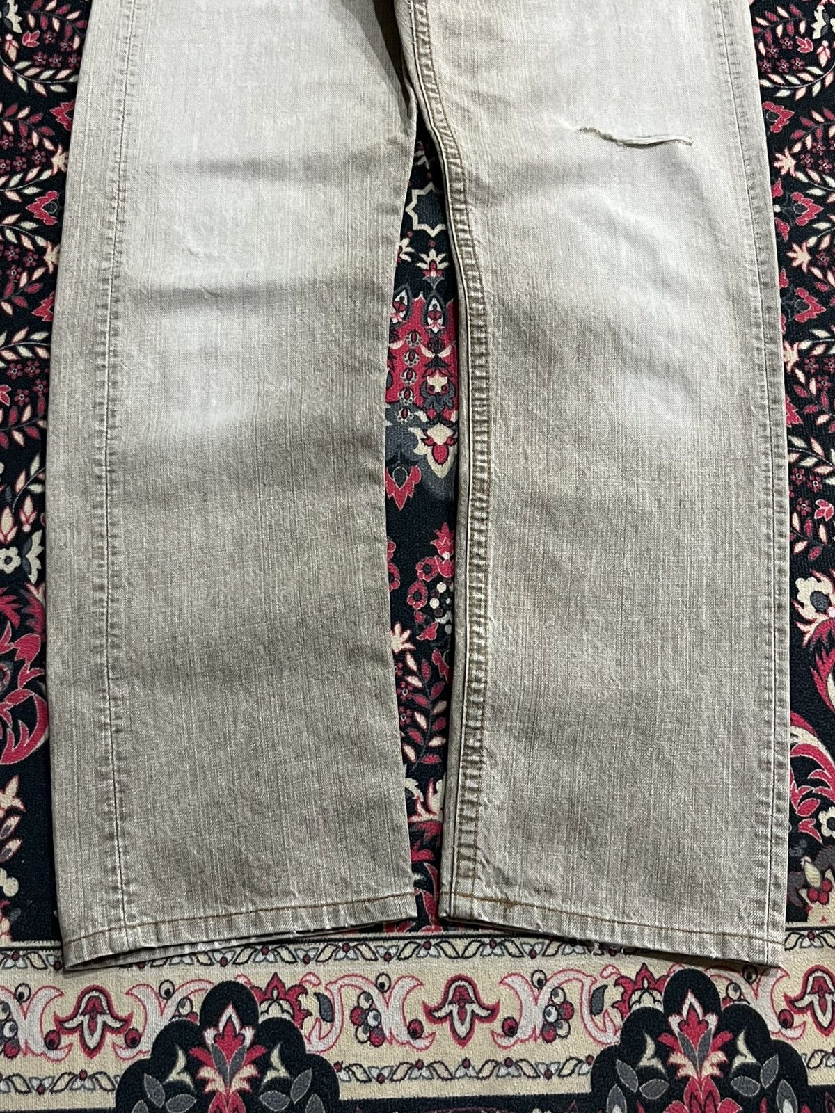 Japanese Brand Vintage Japanese Brand Khaki Faded Washed Distressed Jeans Size US 32 / EU 48 - 7 Thumbnail