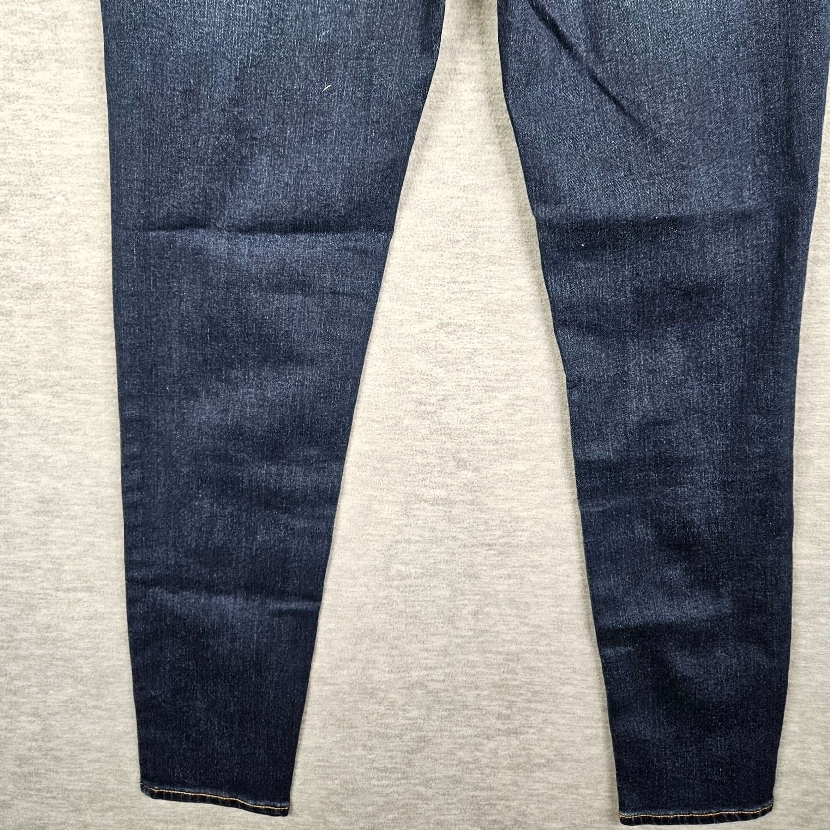 Vintage VIGOSS Jeans Skinny Women Regular 28W 29L Dark Wash Blue Cotton Polyester Spandex Belted Button Mid Rise Casual New Size 28" / US 6 / IT 42 - 3 Thumbnail