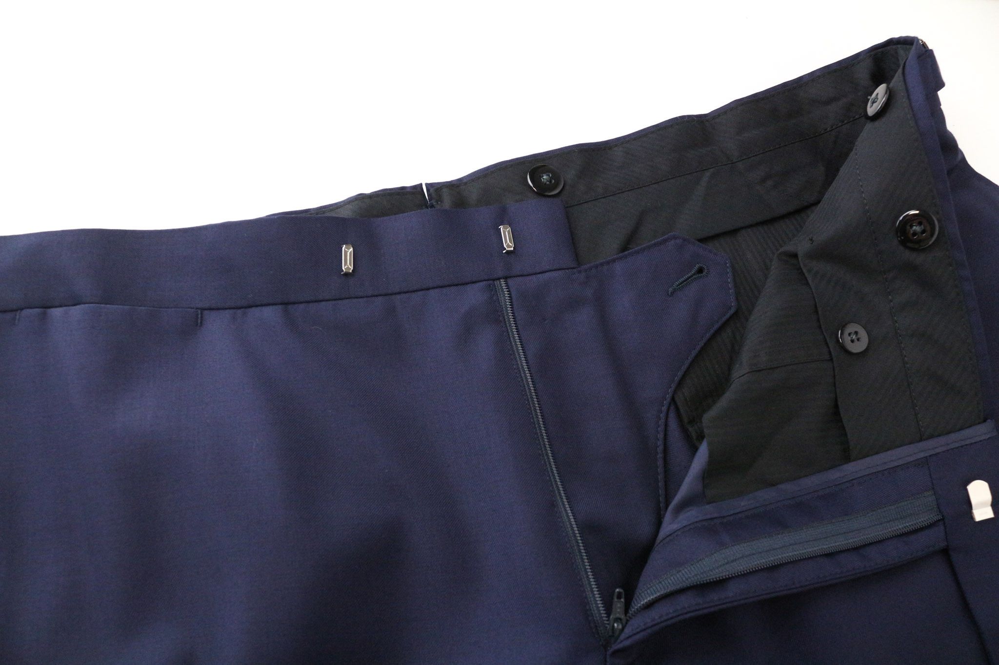 Suitsupply BRESCIA TUX UK46R Blue Wool Melange Trousers 75252 Size 46R - 3 Thumbnail