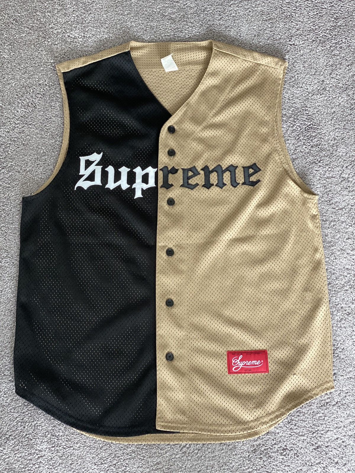 Supreme Supreme Split Sleeveless Baseball Jersey size L Size US L / EU 52-54 / 3 - 1 Thumbnail