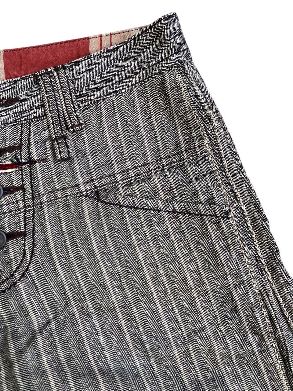 Marithe + Francois Girbaud 2000's Marithe+Francois Girbaud Stripped Grey Relaxed Pants Size US 30 / EU 46 - 4 Thumbnail