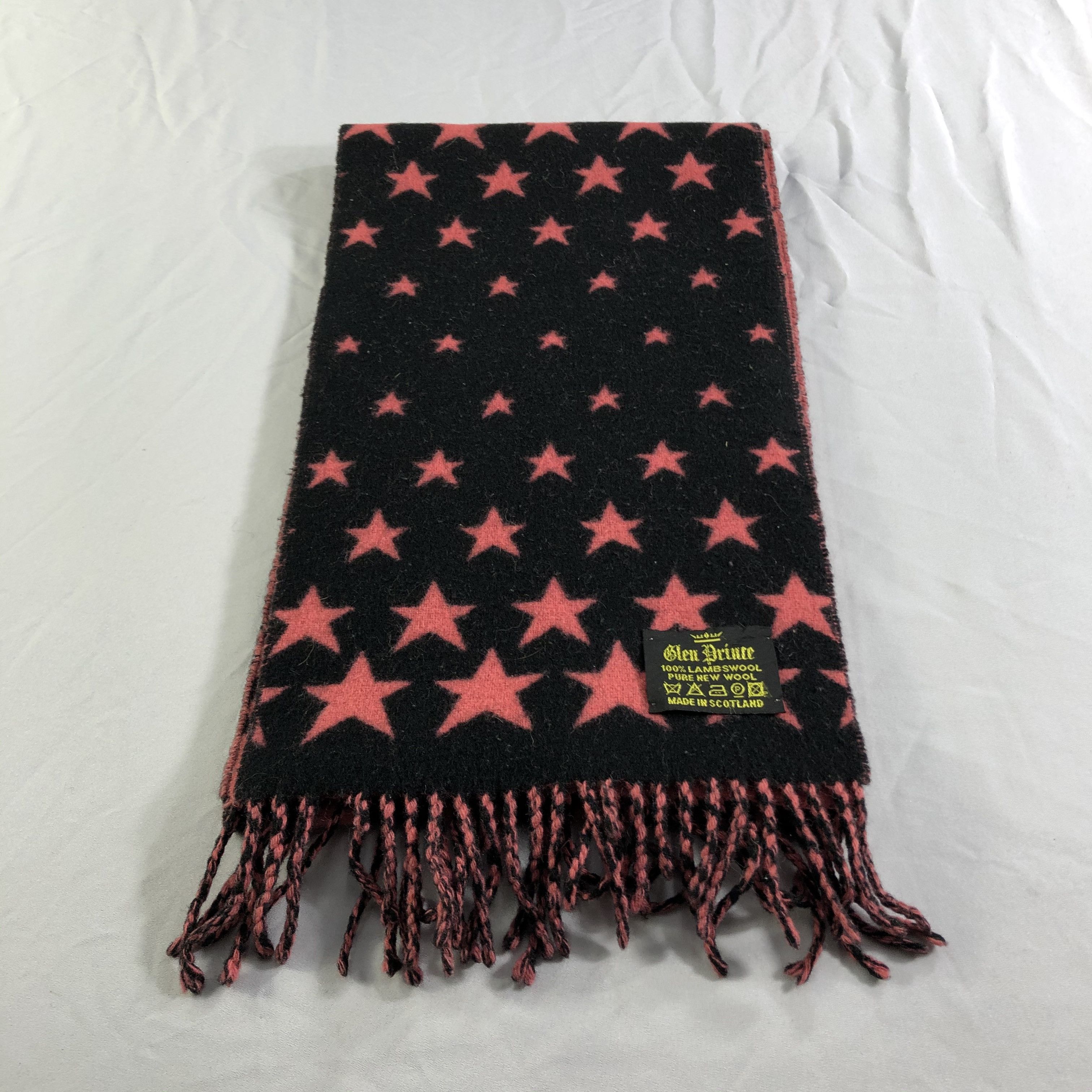 Vintage Glen Prince Stars Wool Scarf Muffler Neckwear V2357 Size ONE SIZE - 3 Thumbnail