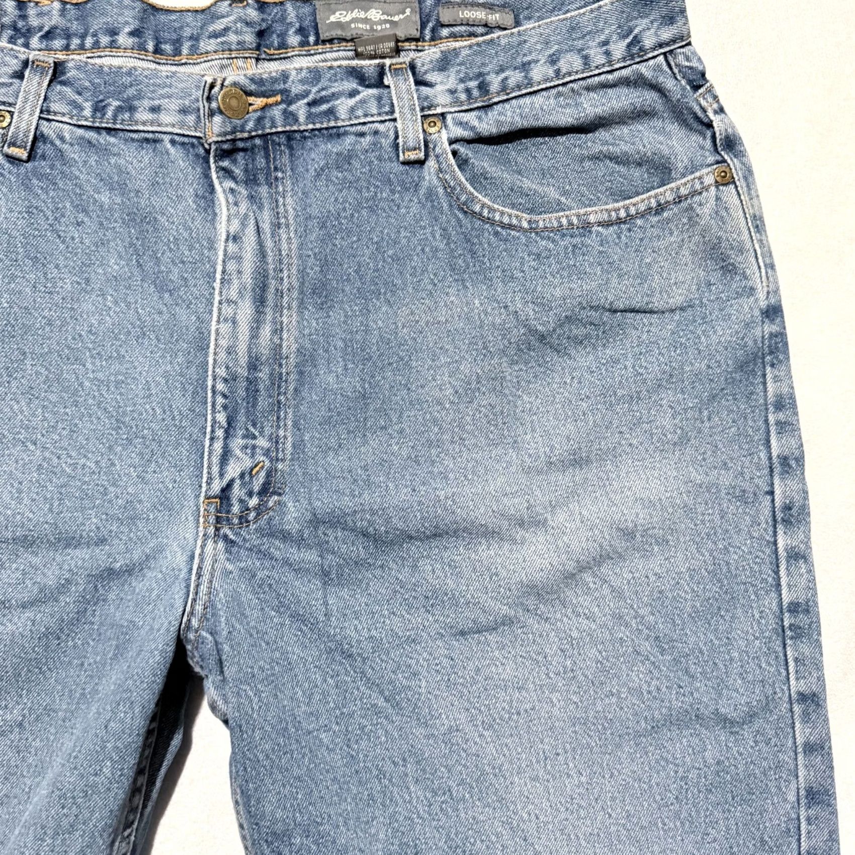 Eddie Bauer Eddie Bauer Jeans Mens Medium Blue Denim Classic Straight 42X32 Regular 5-Pocket Design Denim Casual Fit Mens Size US 42 / EU 58 - 3 Thumbnail