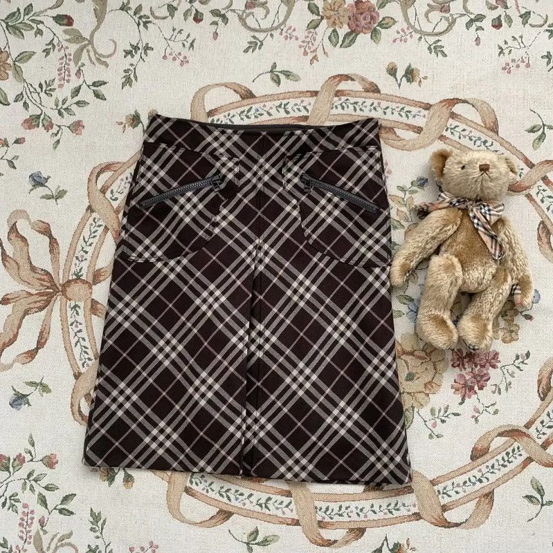 Burberry Burberry Brown Wool Midi Skirt Size 23" - 1 Thumbnail