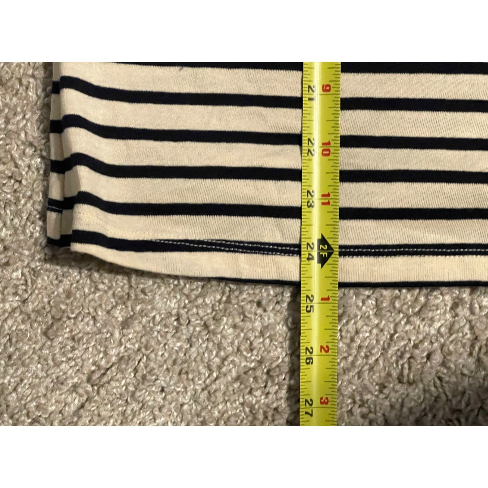 Nili Lotan Nili Lotan Target Striped Long Sleeve Shirt XL Boat Neck Cream Black Top Women Knit Jersey Cotton Blend Regular Modern All Seasons Collarless Size XL / US 12-14 / IT 48-50 - 4 Thumbnail
