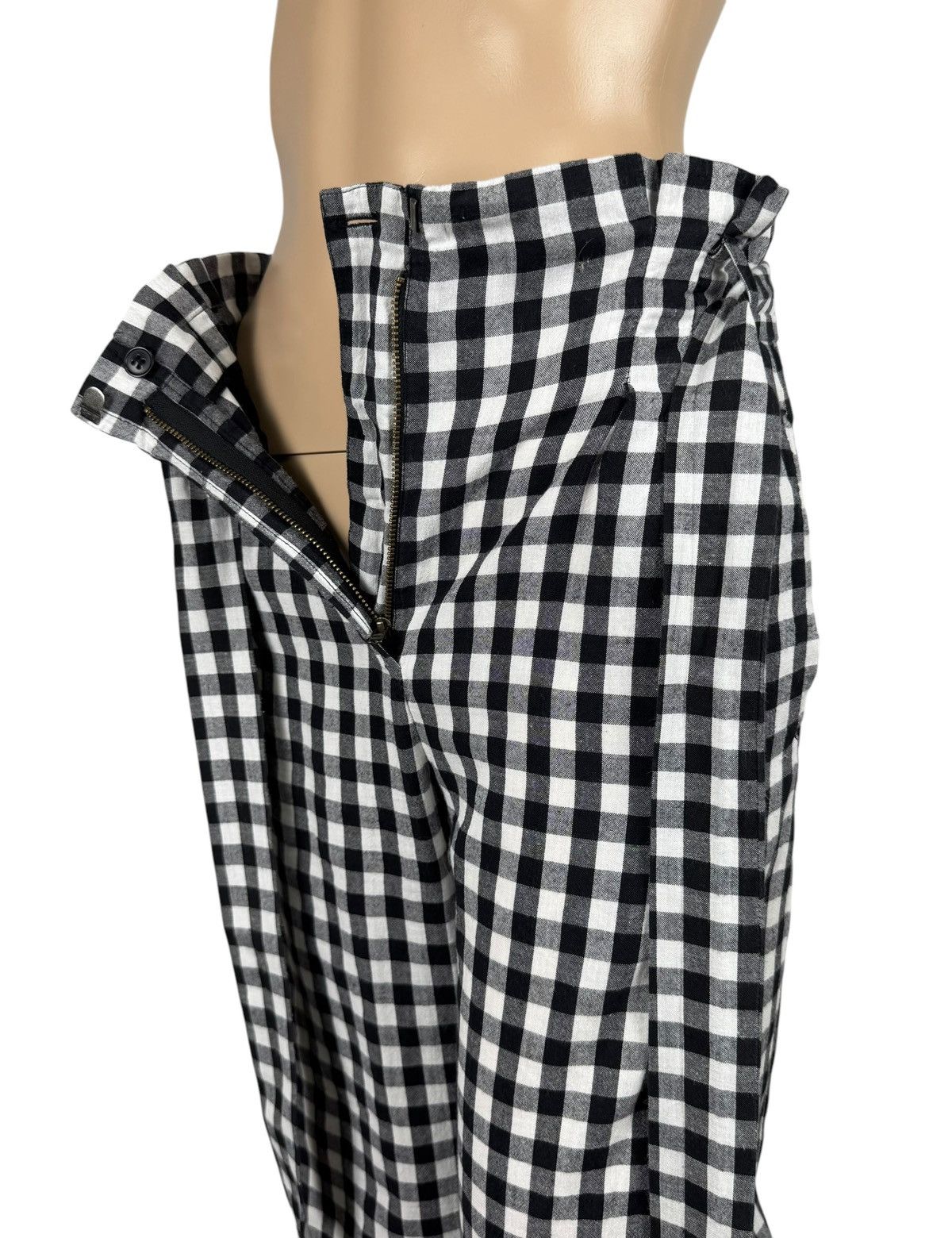 Sezane Sezane Plaid Pattern Cotton Pants Belted Wide Leg size 34 Size 25" / US 0 / IT 36 - 8 Thumbnail