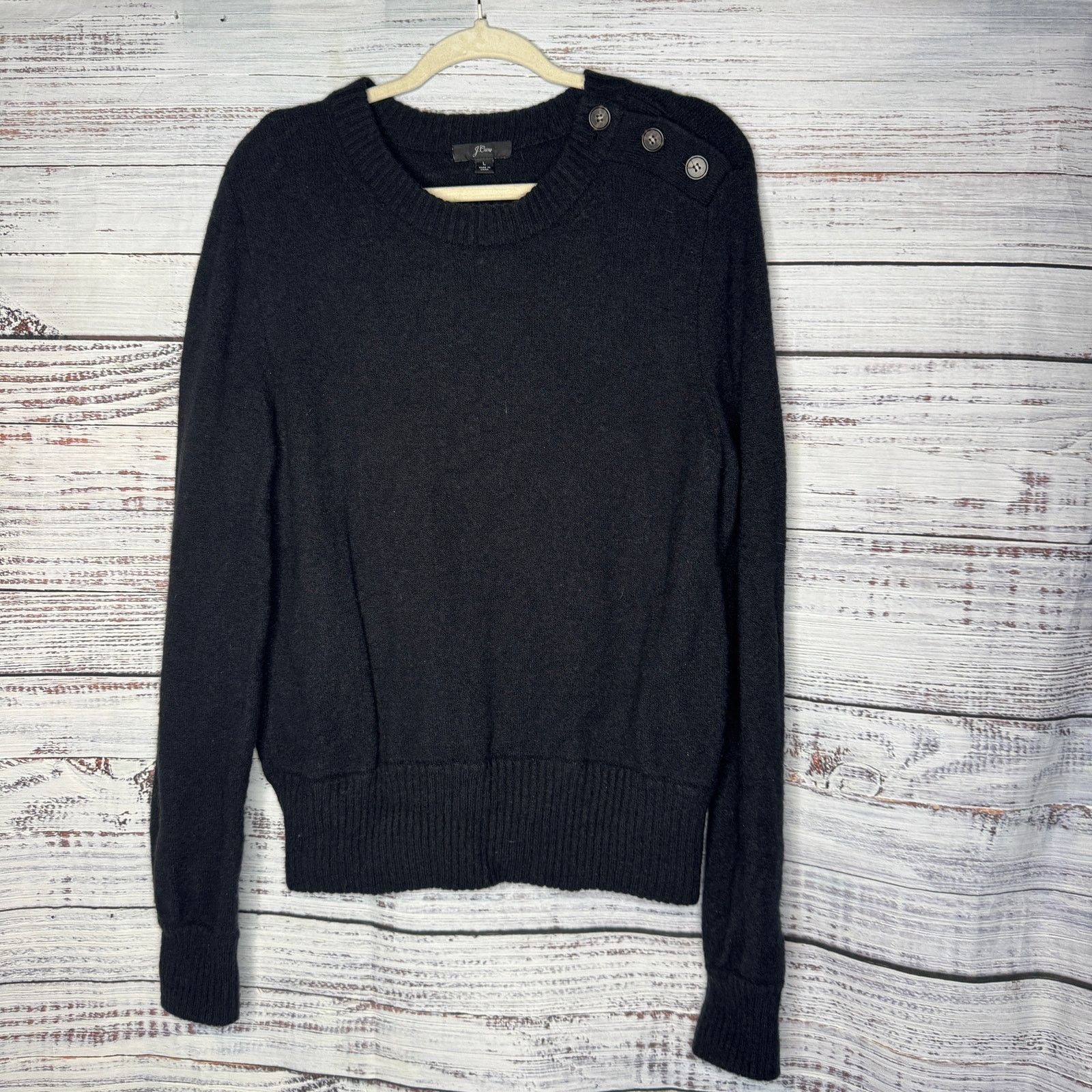 J.Crew J.Crew Large Black Wool Alpaca Blend Sweater Crewneck Lg Size L / US 10 / IT 46 - 1 Thumbnail