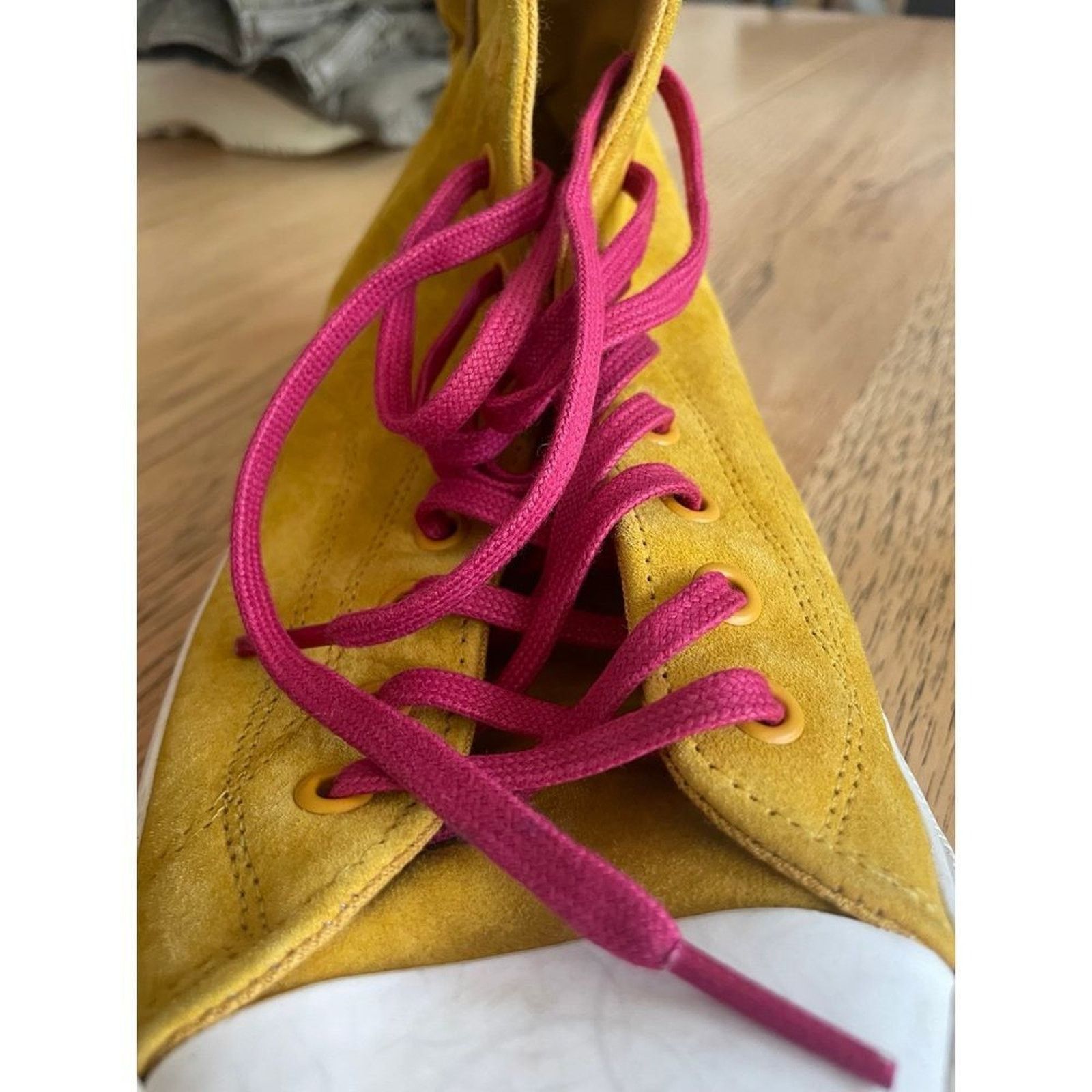 P.F. Flyers PF Flyers High Top Sneakers Golden Spice Yellow Suede Retro Size US 12 / EU 45 - 6 Thumbnail