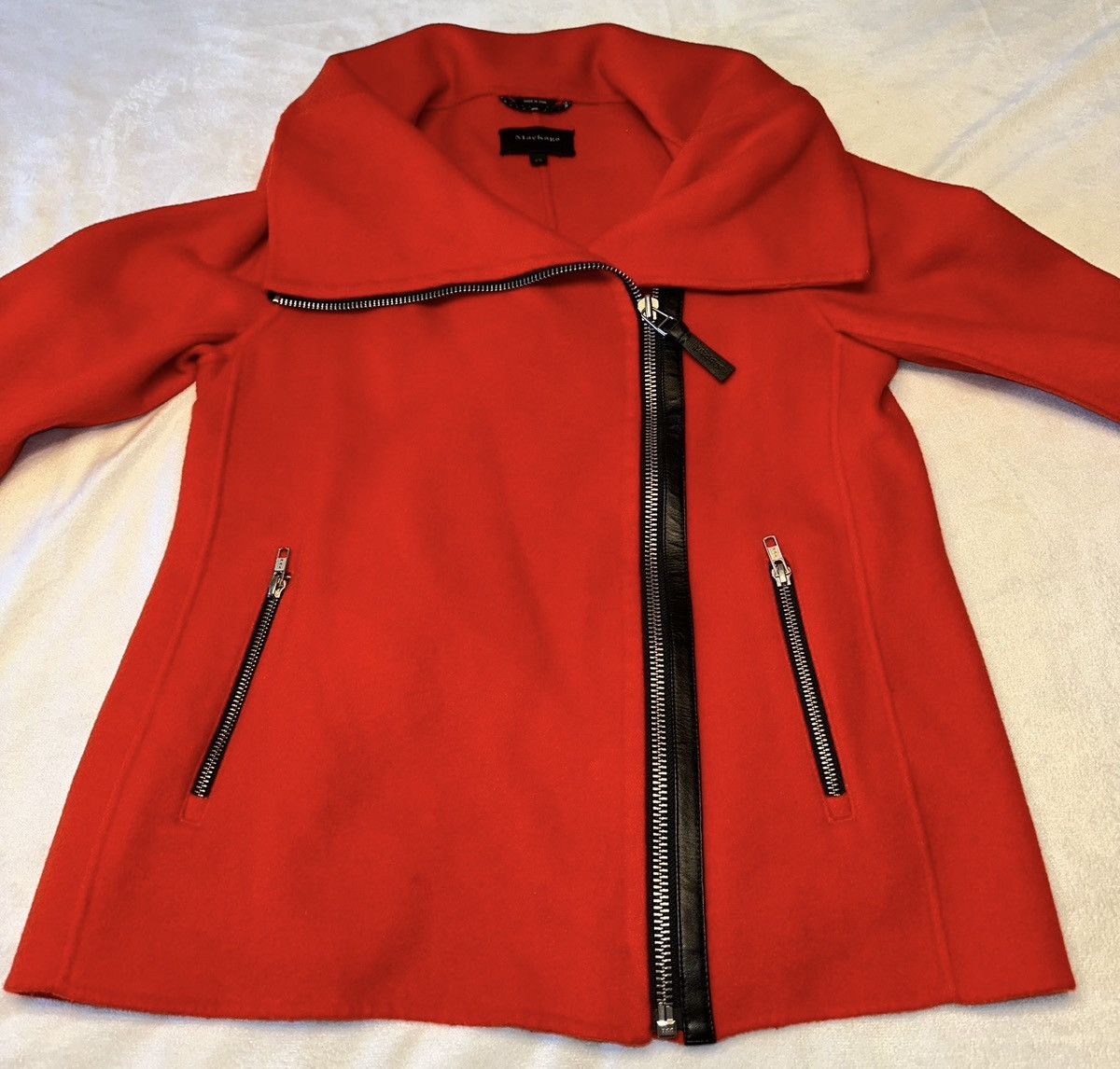 Mackage MACKAGE Wool Blend Zip Coat Red Size Medium Grailed