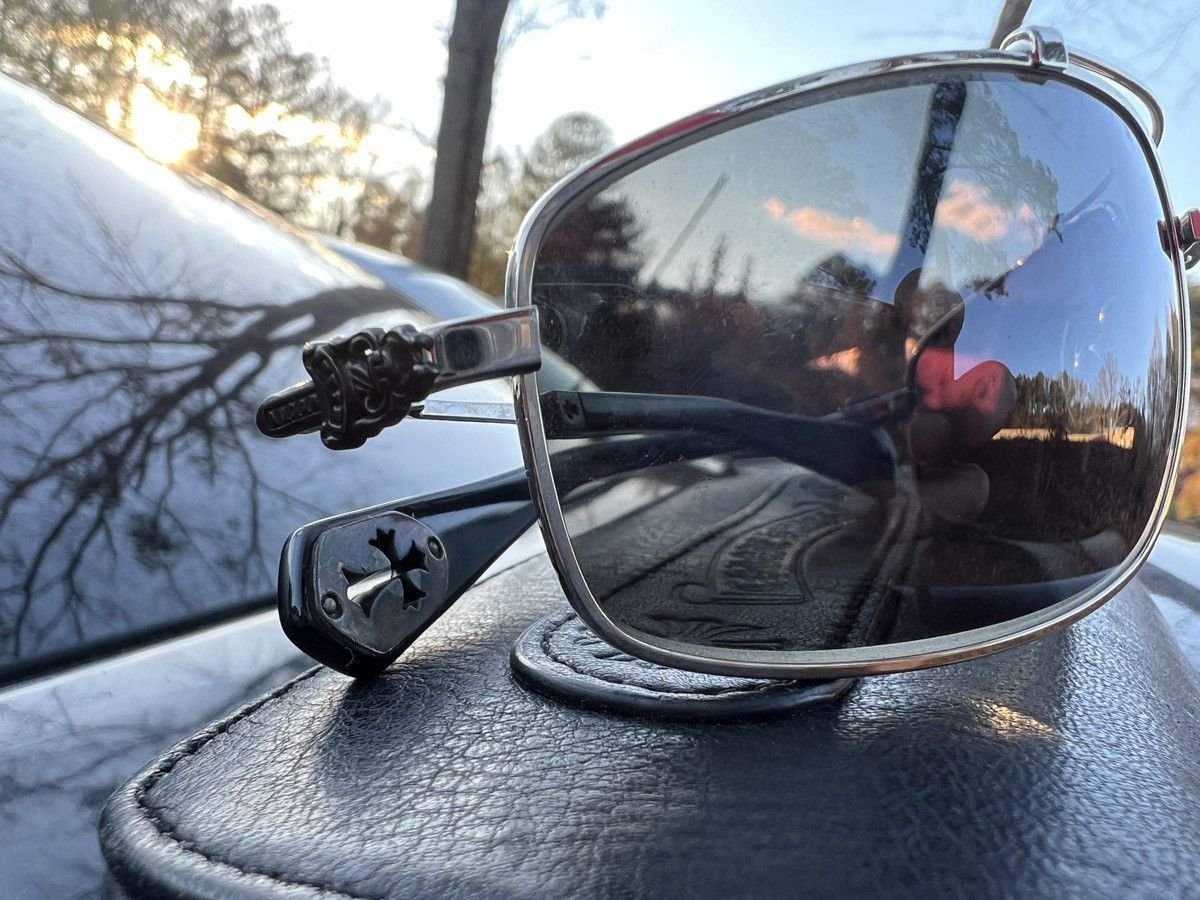 image of Chrome Hearts Chris Hearts Boned Black Sunglasses, Men's