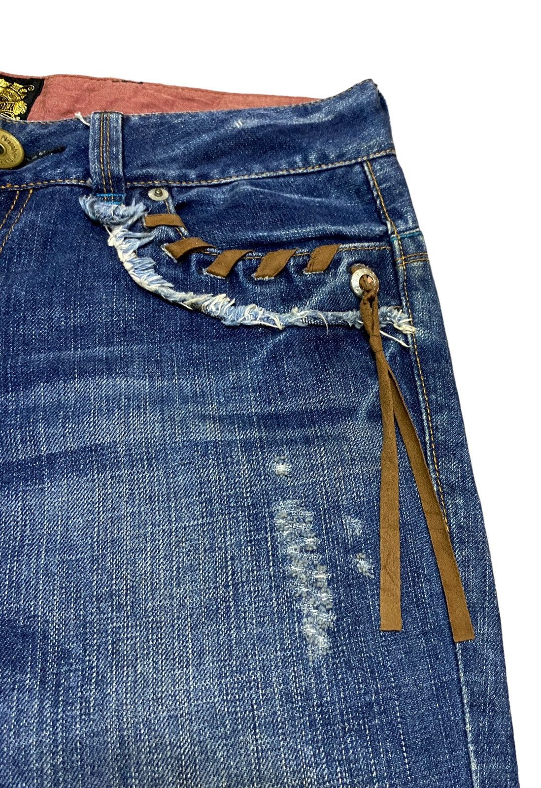 Le Grande Bleu (L.G.B.) Rare Design Vintage Brand Back Number Flared Jeans 2000s Size US 30 / EU 46 - 8 Thumbnail