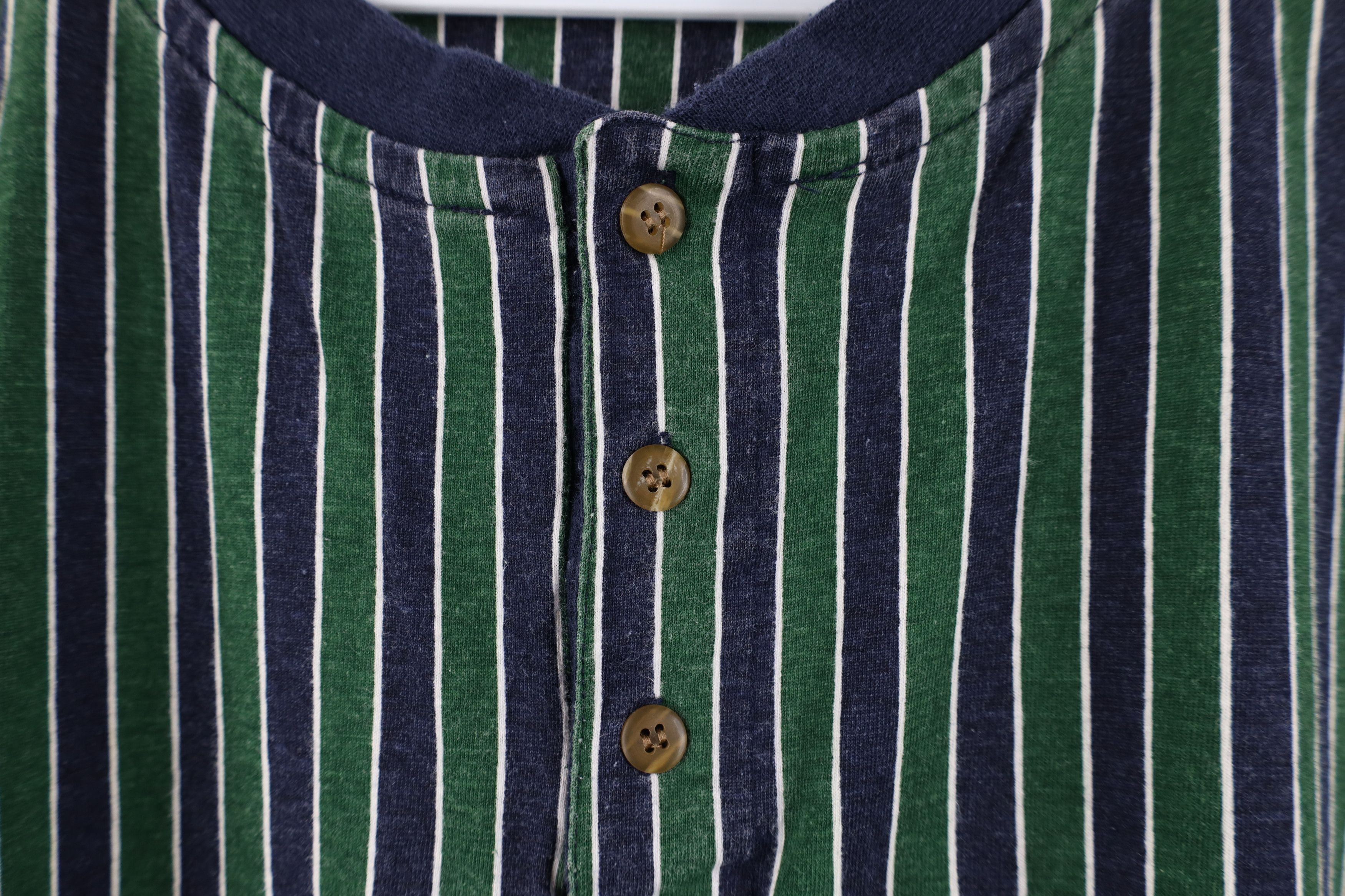 Vintage Vintage 90s Streetwear Striped Long Sleeve Henley T-Shirt Size US XXL / EU 58 / 5 - 4 Thumbnail