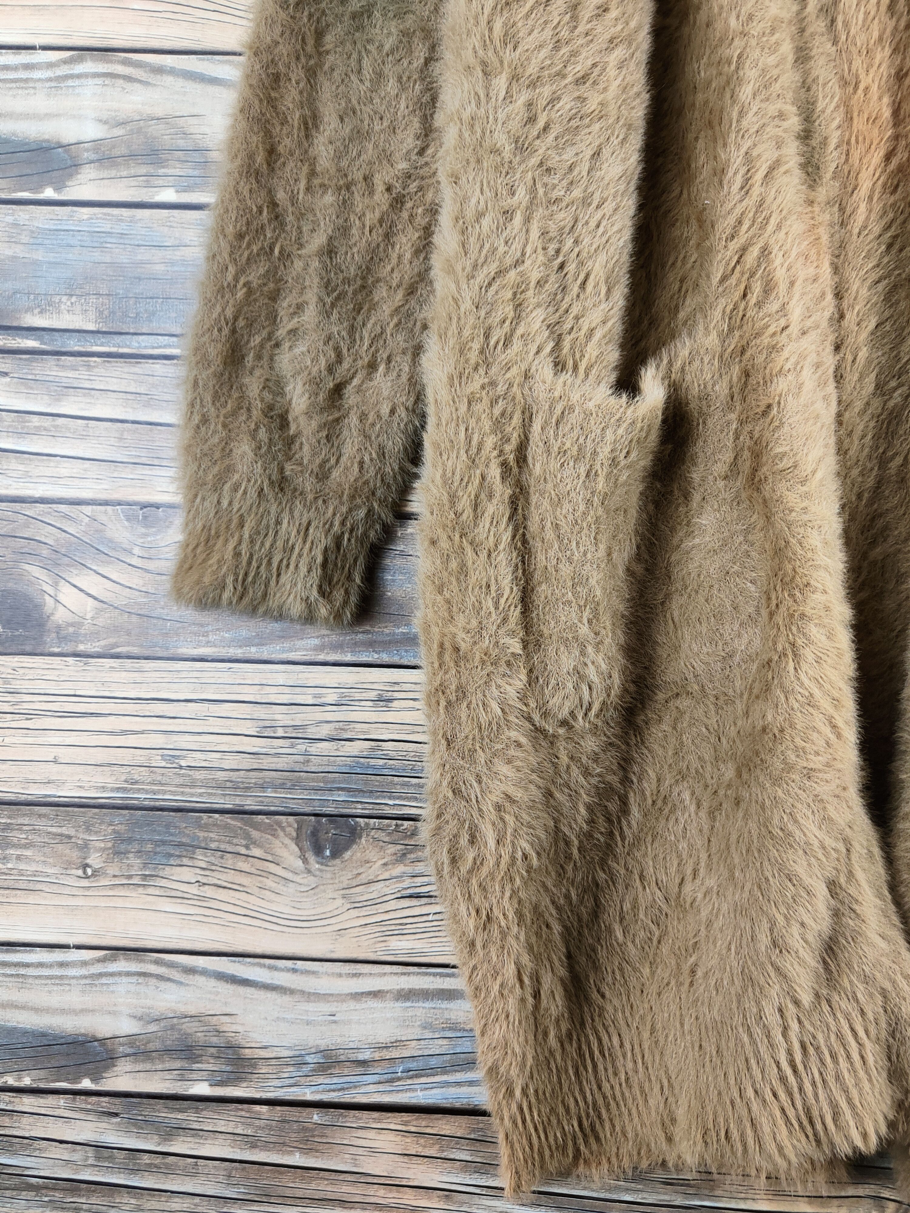 Japanese Brand DL Reor Light Brown faded shaggy Fur Mohair Knitwear #46-530 Size US M / EU 48-50 / 2 - 4 Thumbnail