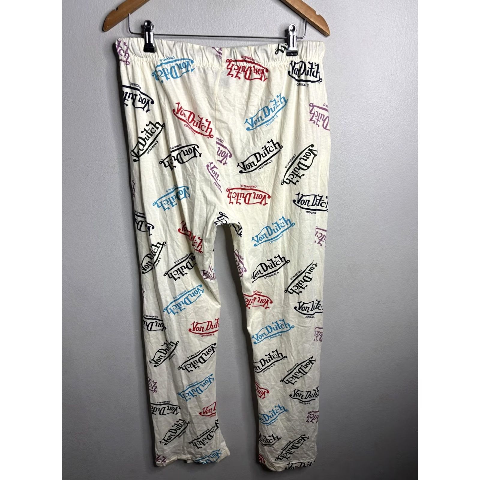 Von Dutch Von Dutch Pants Mens M White Logo Print Lounge Pajama Cotton Sleepwear Size US 31 - 5 Thumbnail
