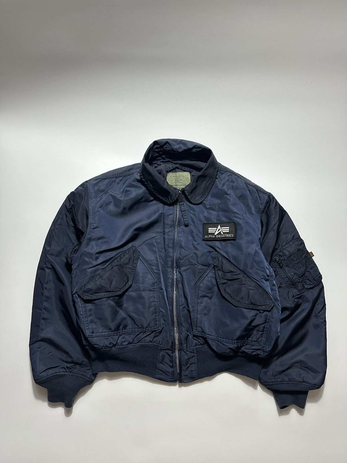 ALPHA INDUSTRIES X VINTAGE ALPHA INDUSTRIES VINTAGE NYLON FLY BOMBER JACKET