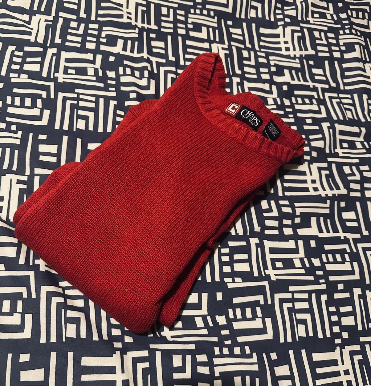 Chaps Ralph Lauren × Vintage Vintage Ralph Lauren Chaps Knit jumper Burgundy Cotton Size US XL / EU 56 / 4 - 6 Thumbnail